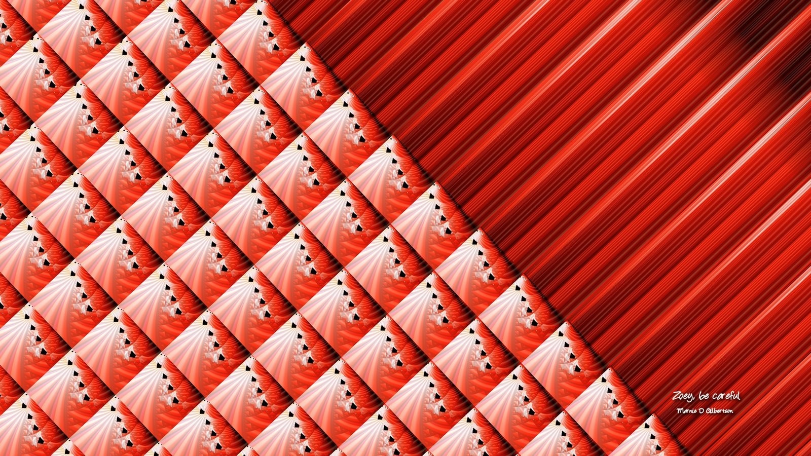 Abstract red diamond pattern with diagonal lines HD Wallpaper