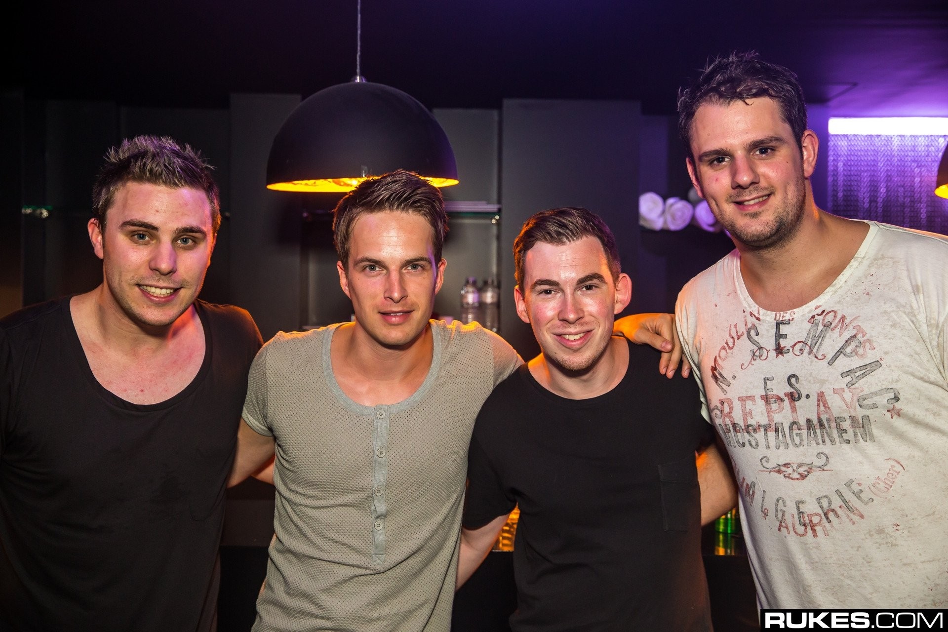 Hardwell and Dannic with friends at a nightclub HD Wallpaper