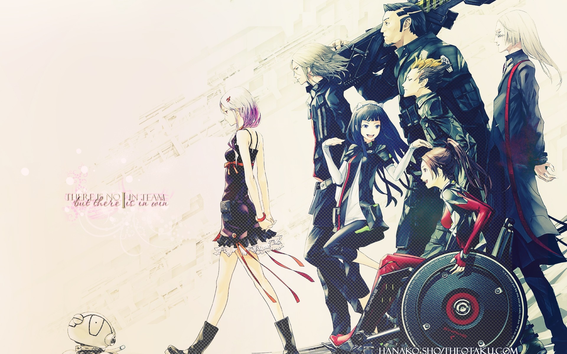 Guilty Crown characters walking forward HD Wallpaper