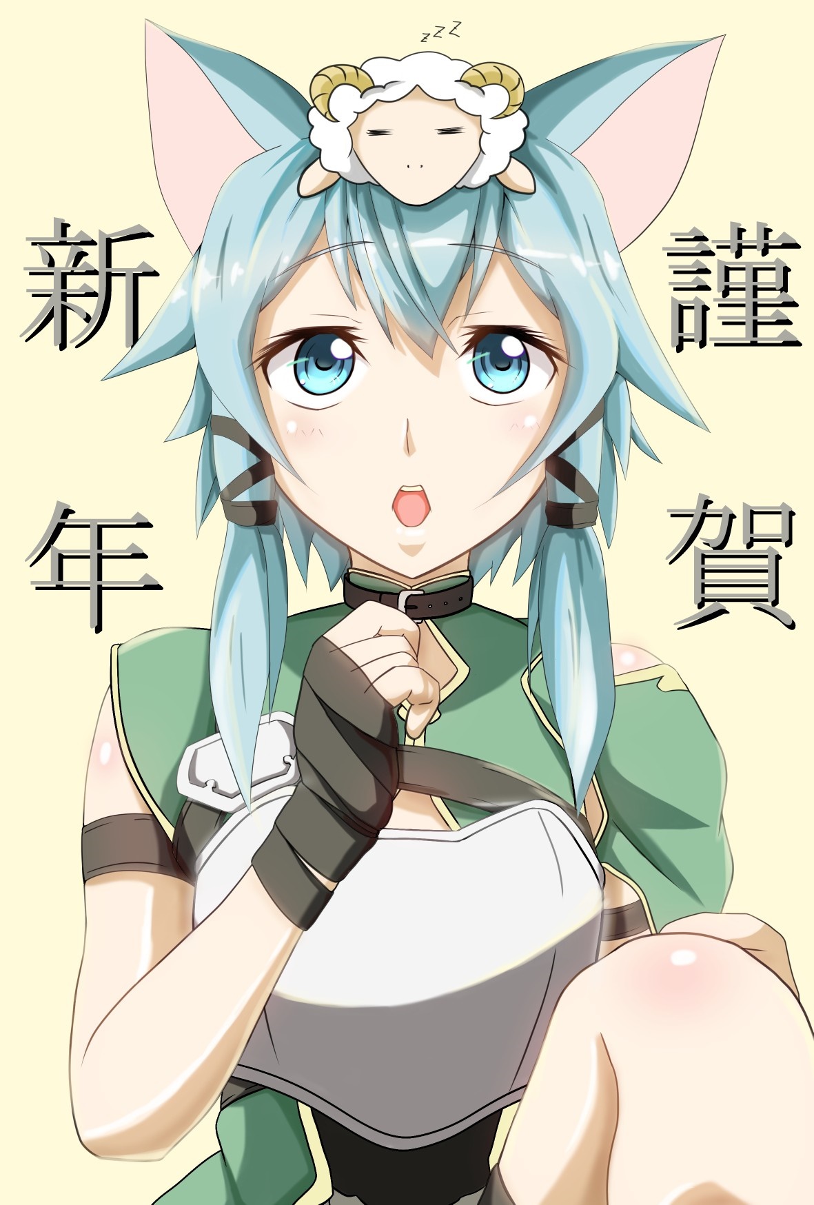 Sinon from Sword Art Online with a sheep hat HD Wallpaper