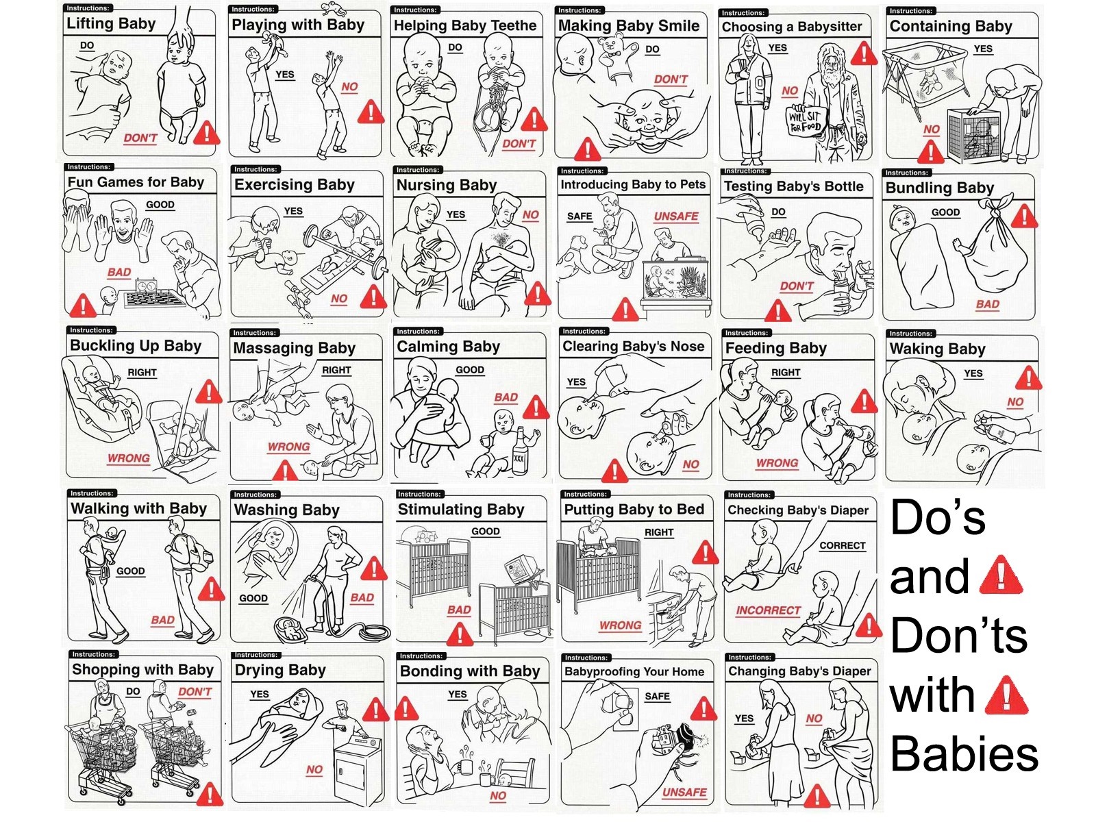 Do's and Don'ts with Babies Infographic HD Wallpaper
