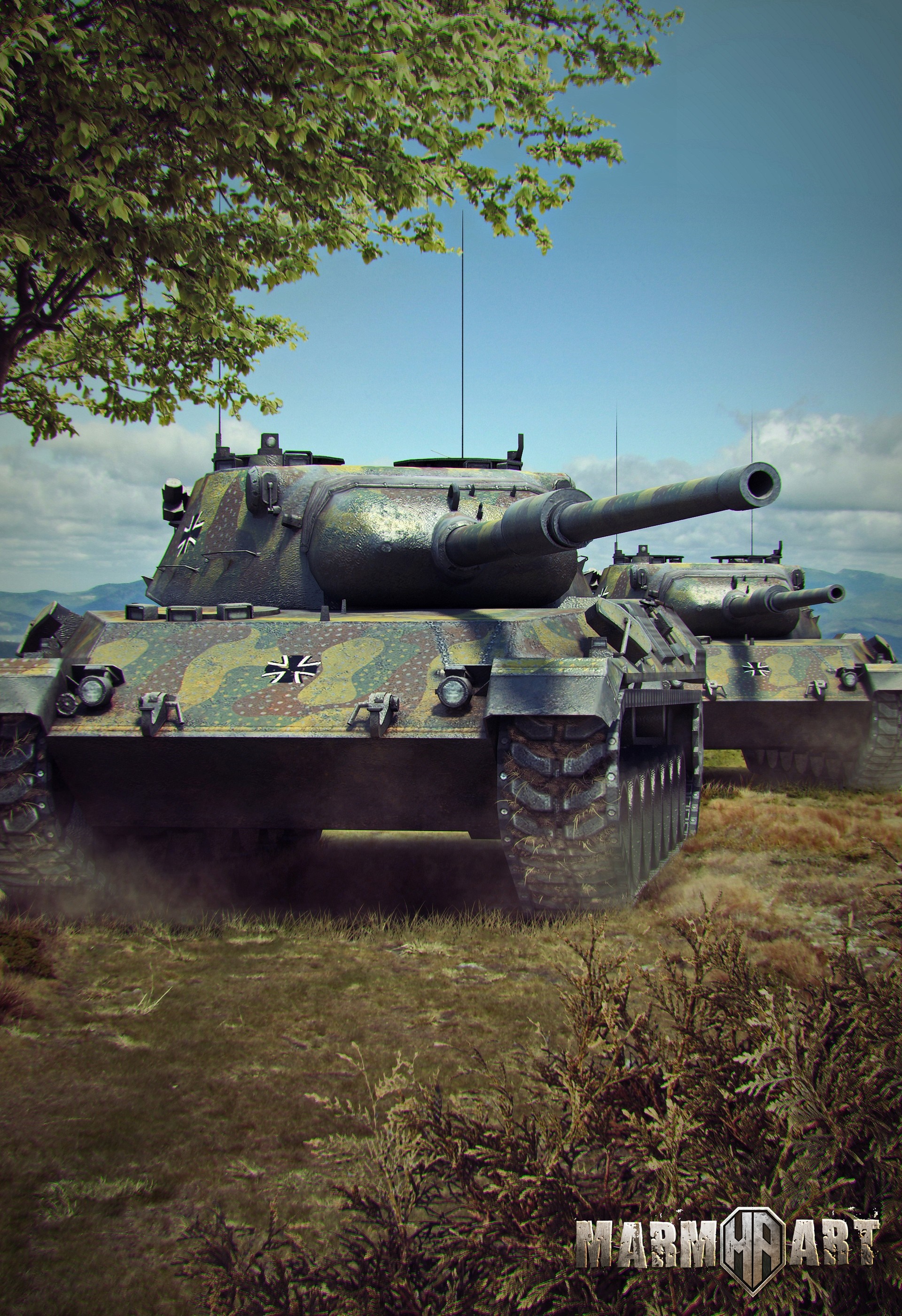 Leopard 1 tanks in a field HD Wallpaper