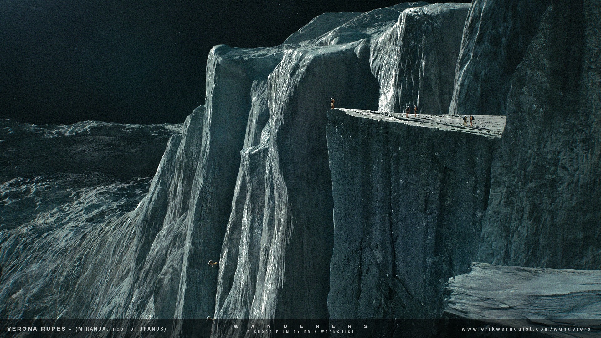 Wanderers: Verona Rupes on Miranda, Moon of Uranus HD Wallpaper