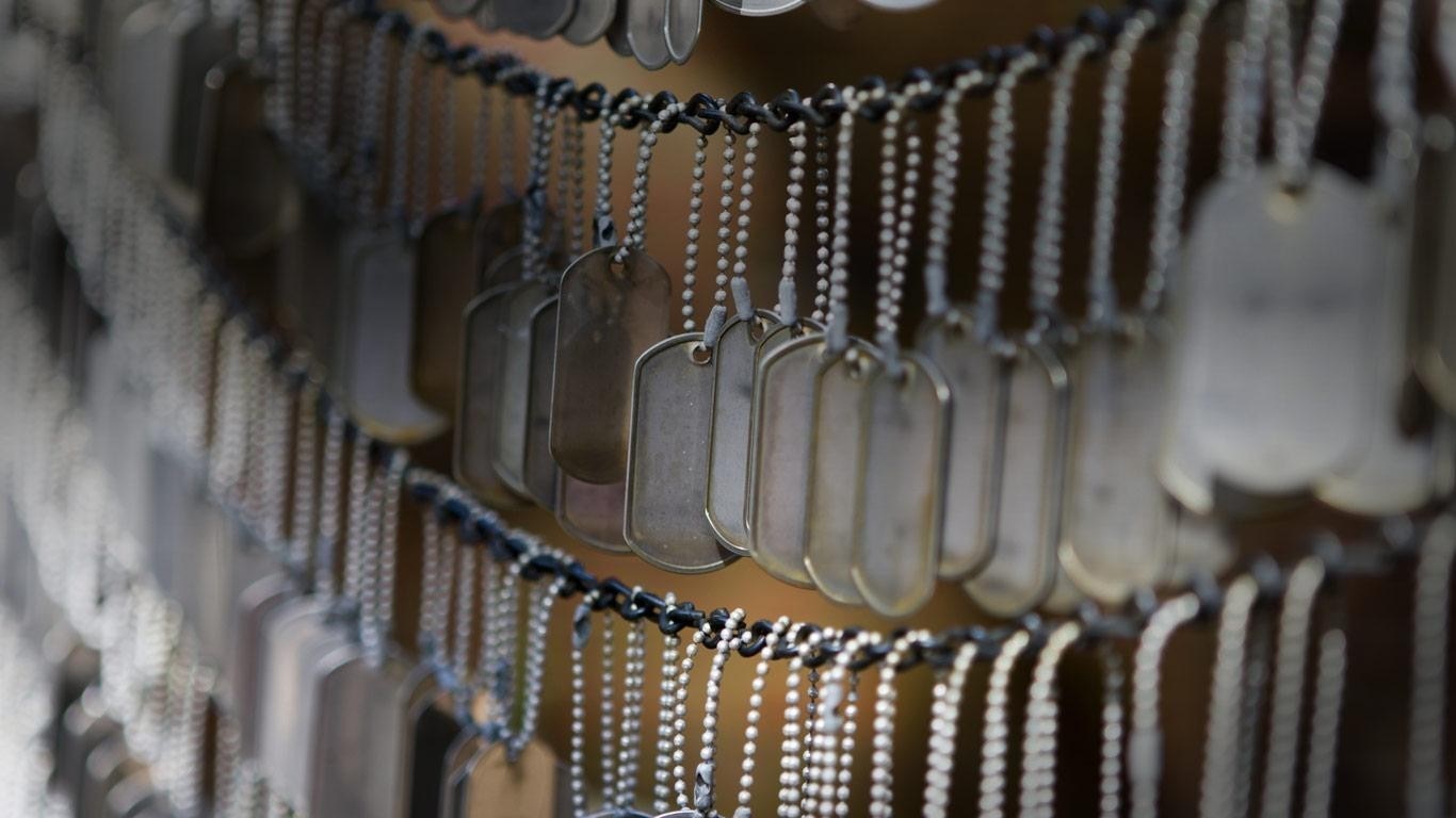 Rows of Dog Tags on Chains HD Wallpaper