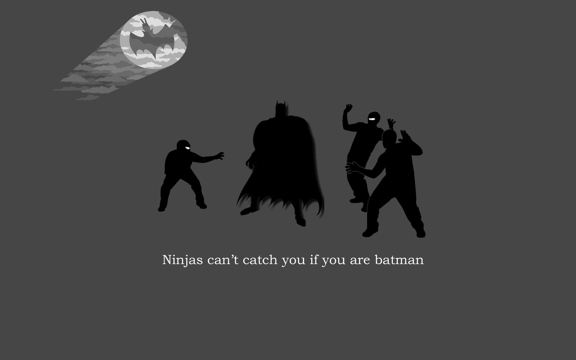 Batman and ninjas with Batman signal HD Wallpaper