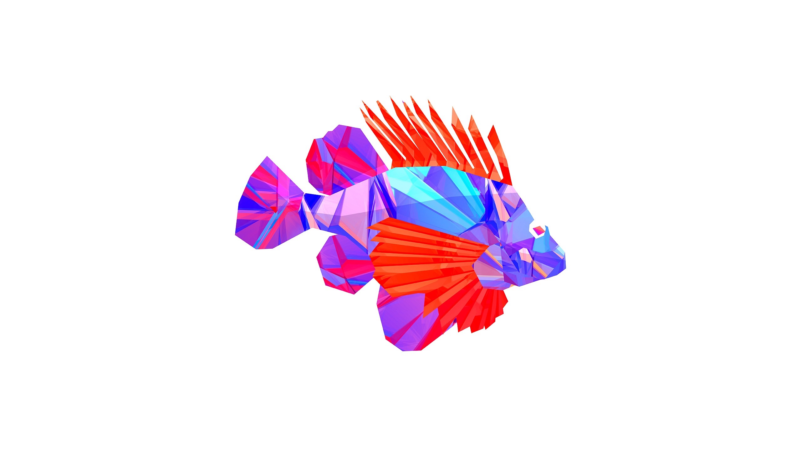 Low poly fish digital art by Justin Maller HD Wallpaper