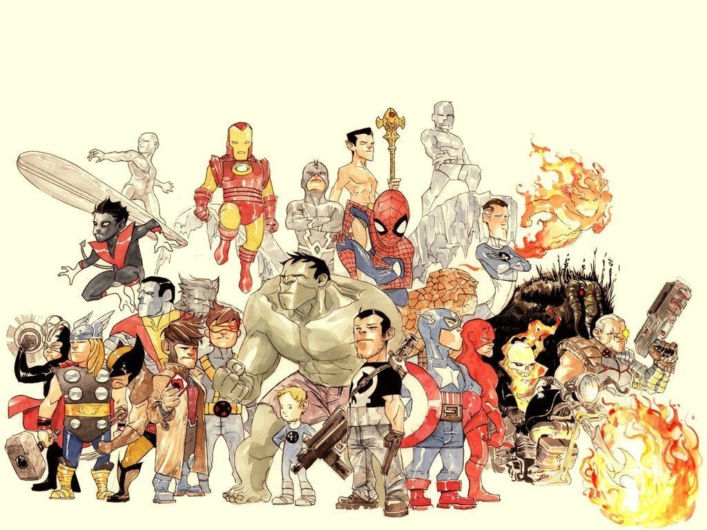 Marvel Comics Superheroes Illustration HD Wallpaper