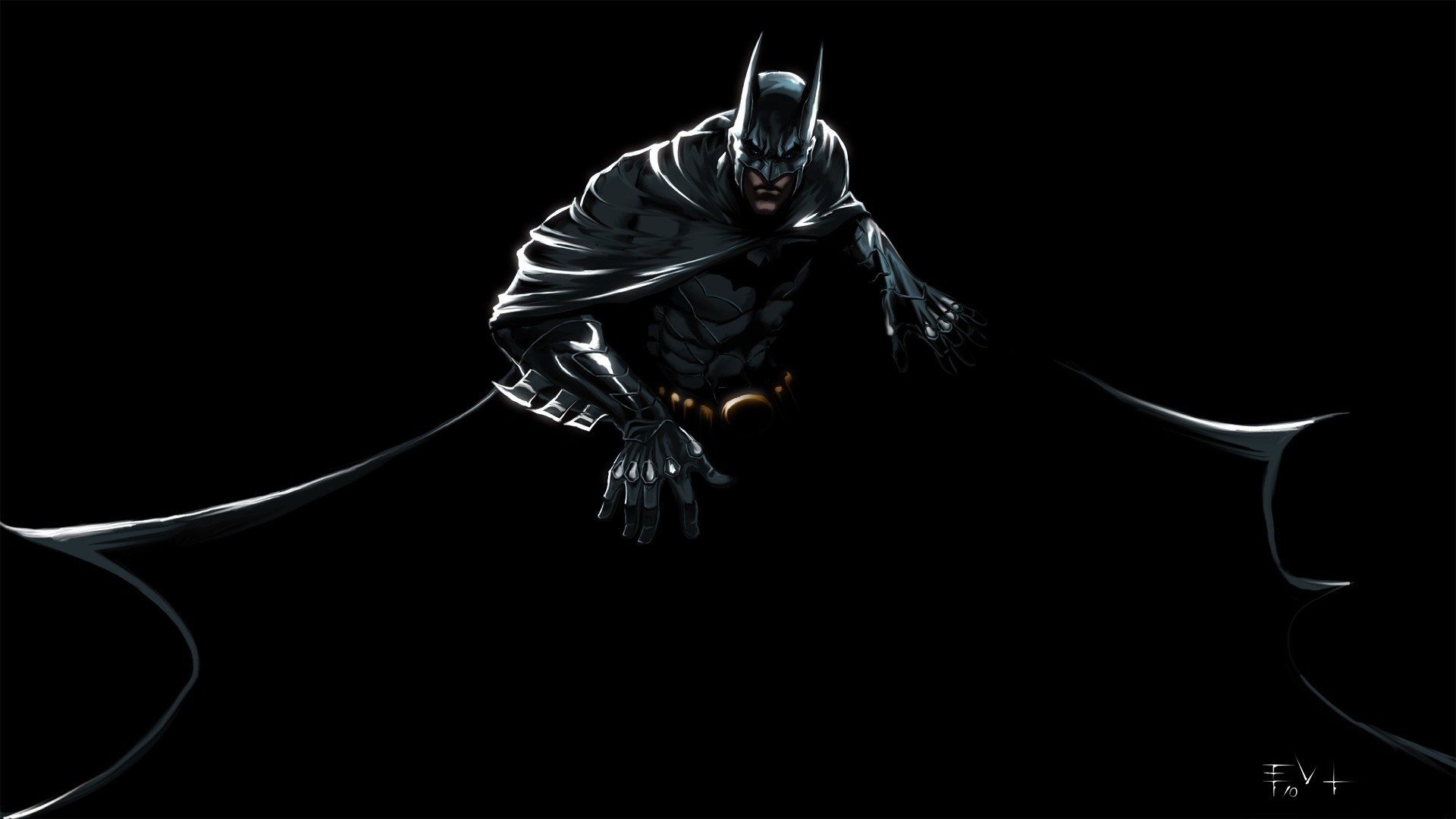 Batman illustration in darkness HD Wallpaper