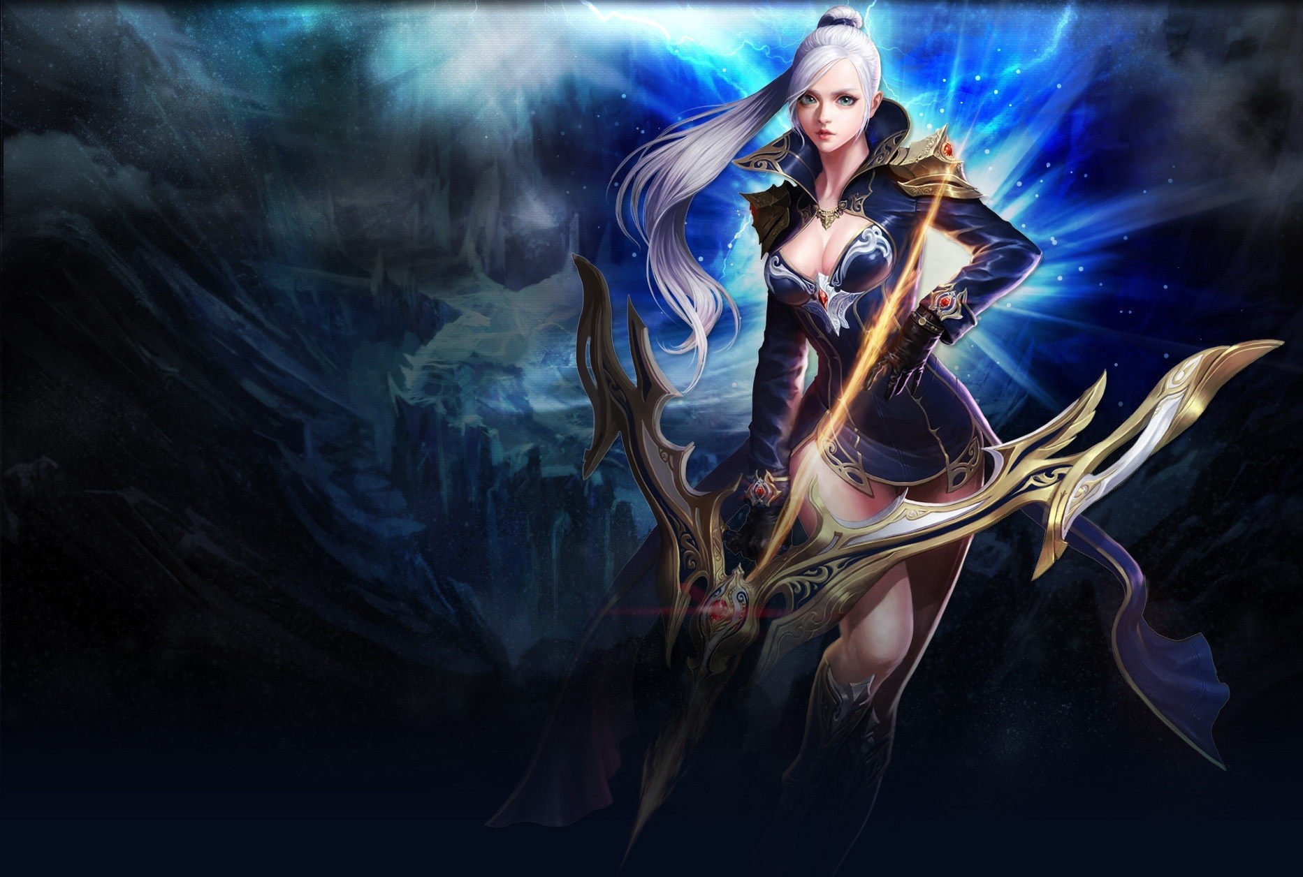 Anime Archer with Bow and Arrow HD Wallpaper
