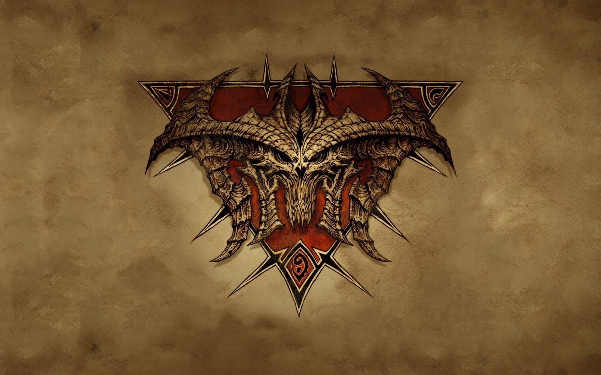 Diablo III Logo with Skull and Wings HD Wallpaper