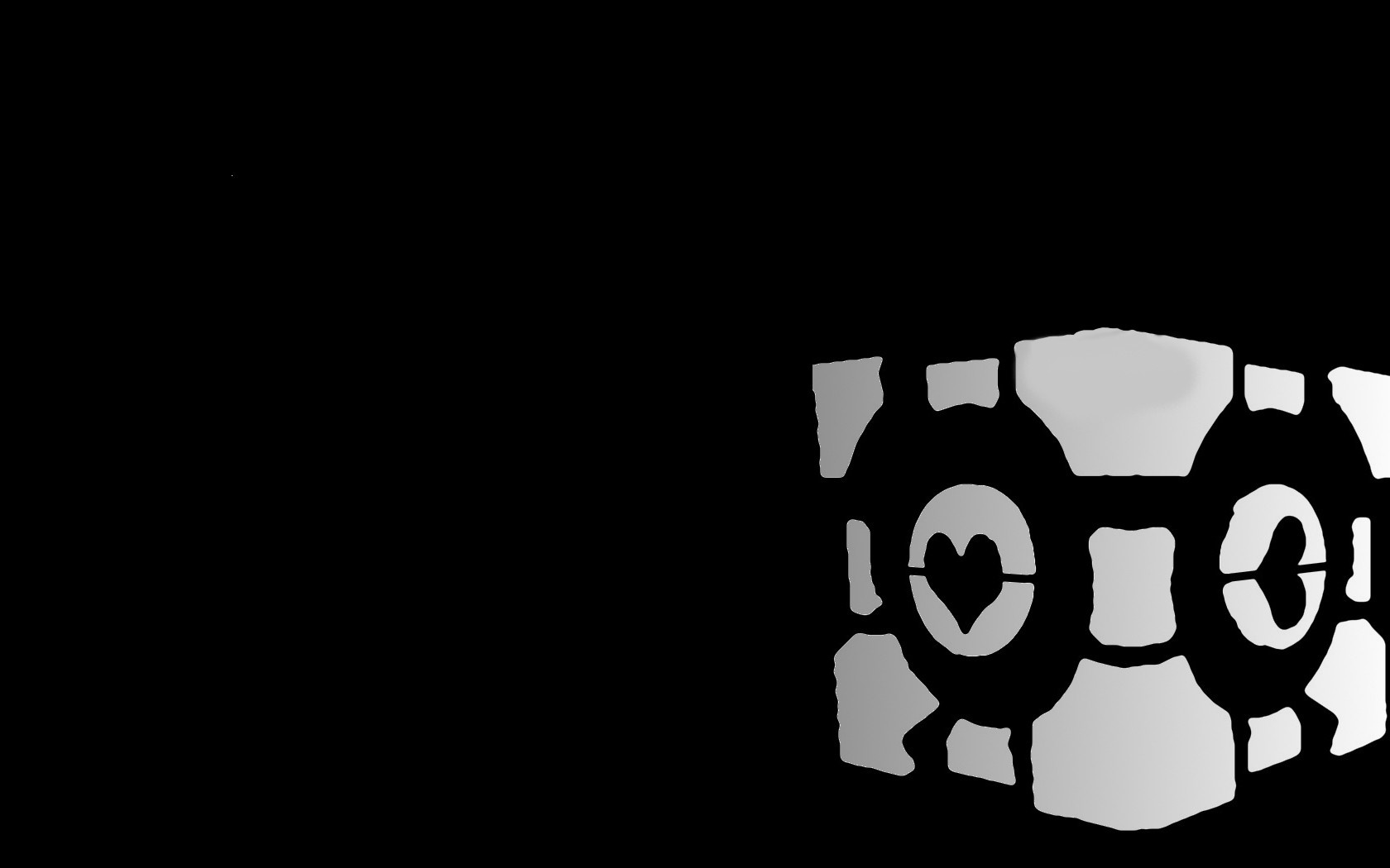 Cube with heart and broken heart symbols from Portal HD Wallpaper
