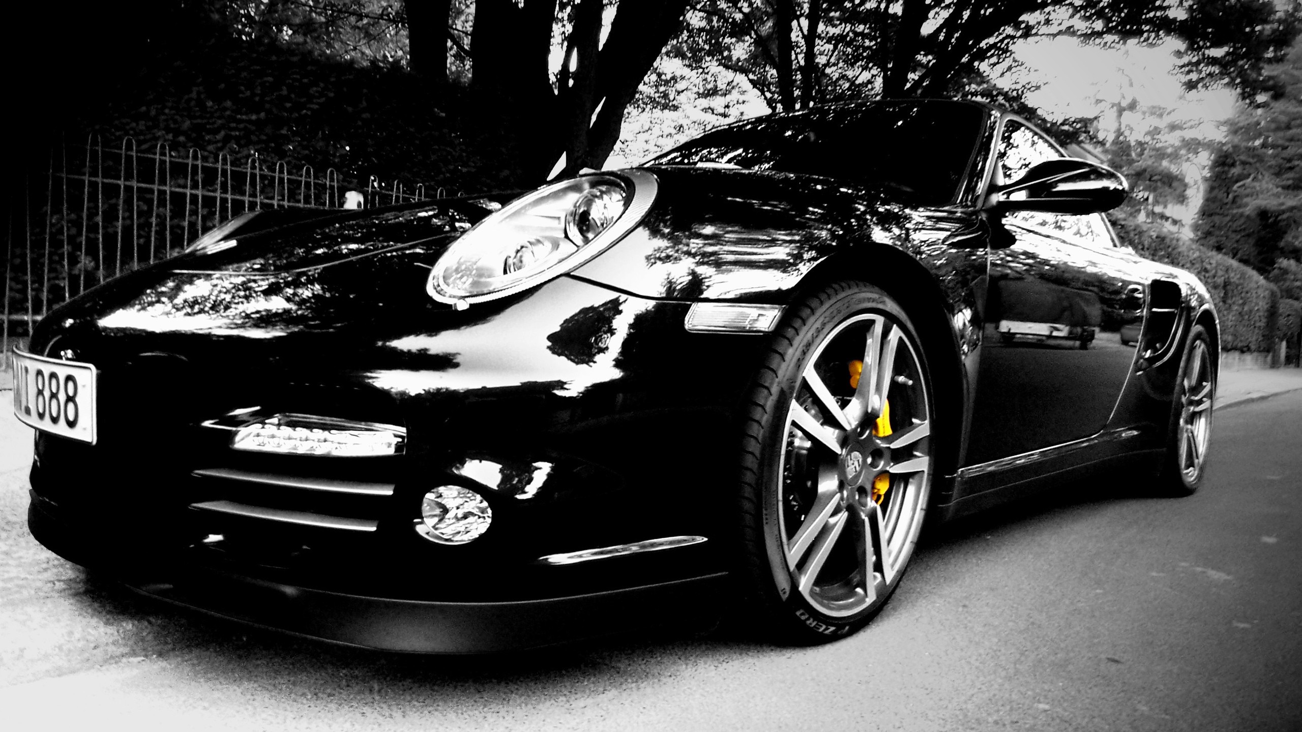 Black Porsche 911 GT2 sports car HD Wallpaper