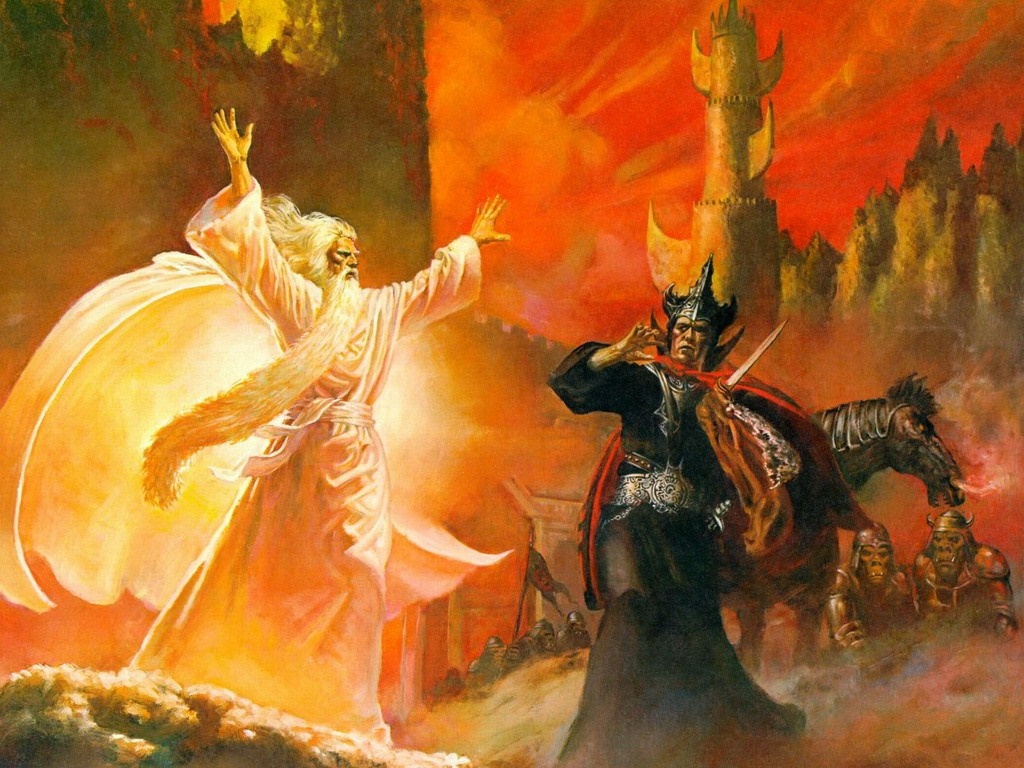 Gandalf and Sauron from The Lord of the Rings HD Wallpaper