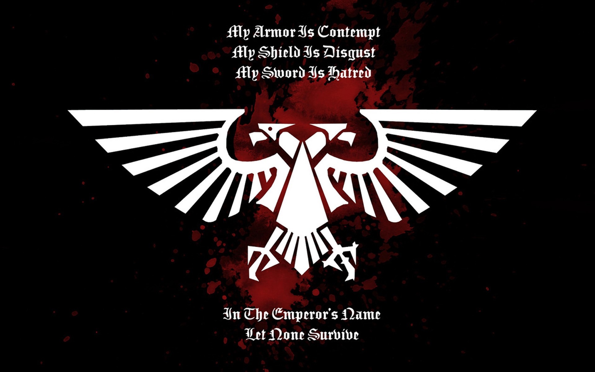 Warhammer 40,000 Imperial Aquila logo with quote HD Wallpaper