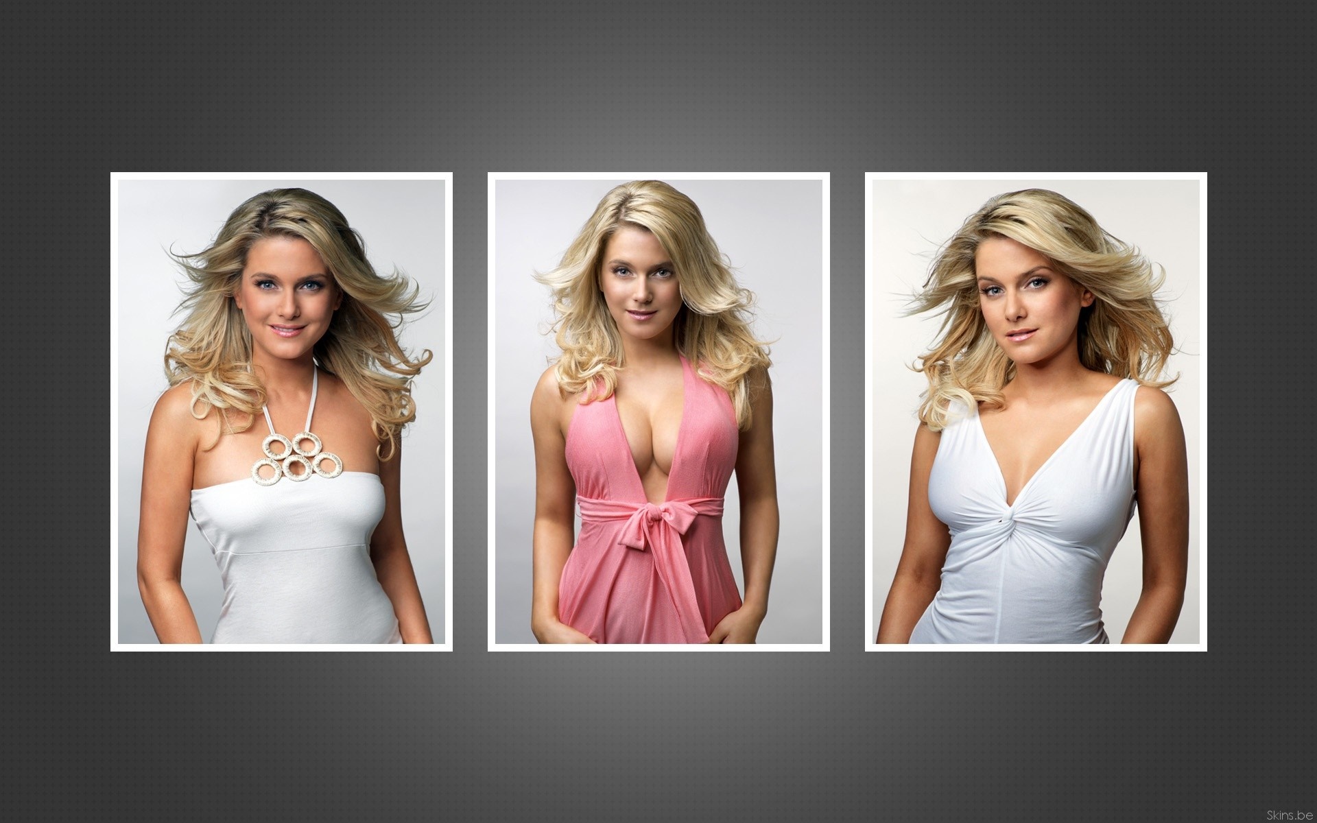 Jeanette Biedermann in three different outfits HD Wallpaper