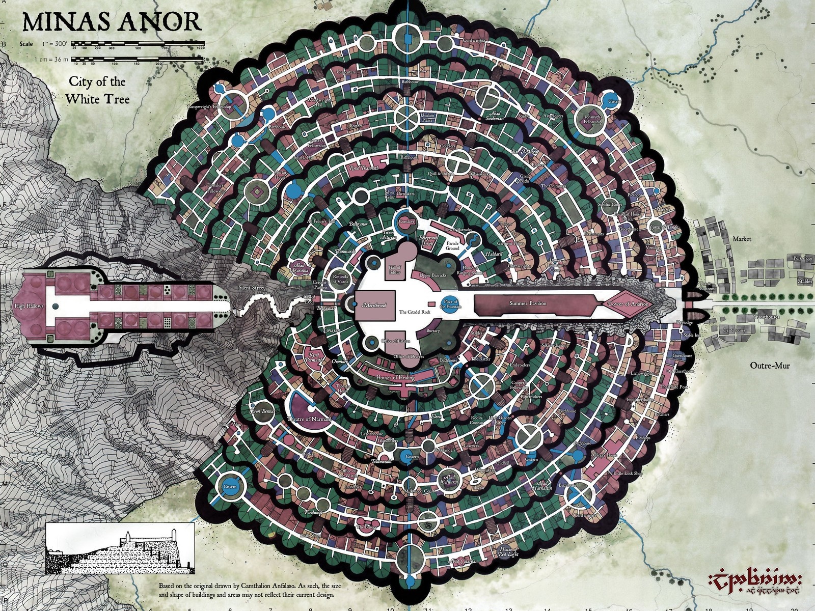 Minas Anor map from The Lord of the Rings HD Wallpaper