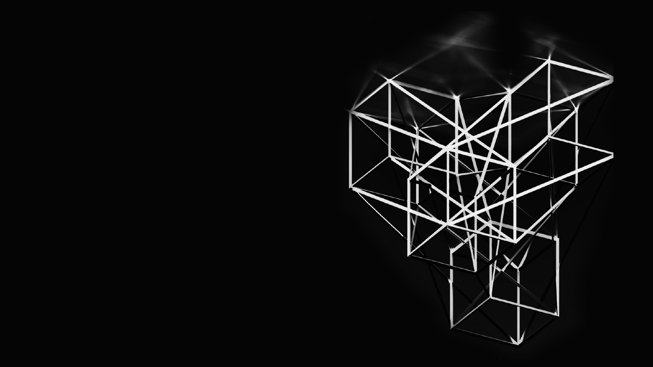 Abstract geometric sculpture with lighting effects HD Wallpaper