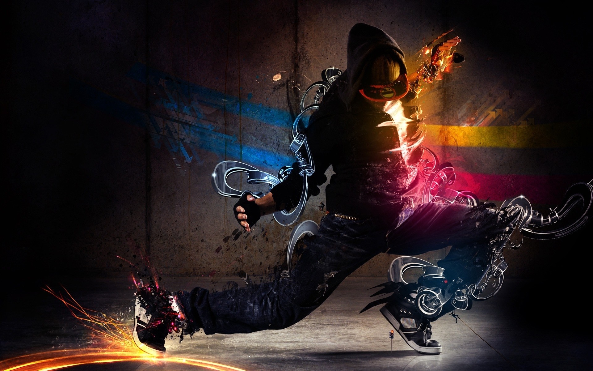 Breakdancer with special effects HD Wallpaper