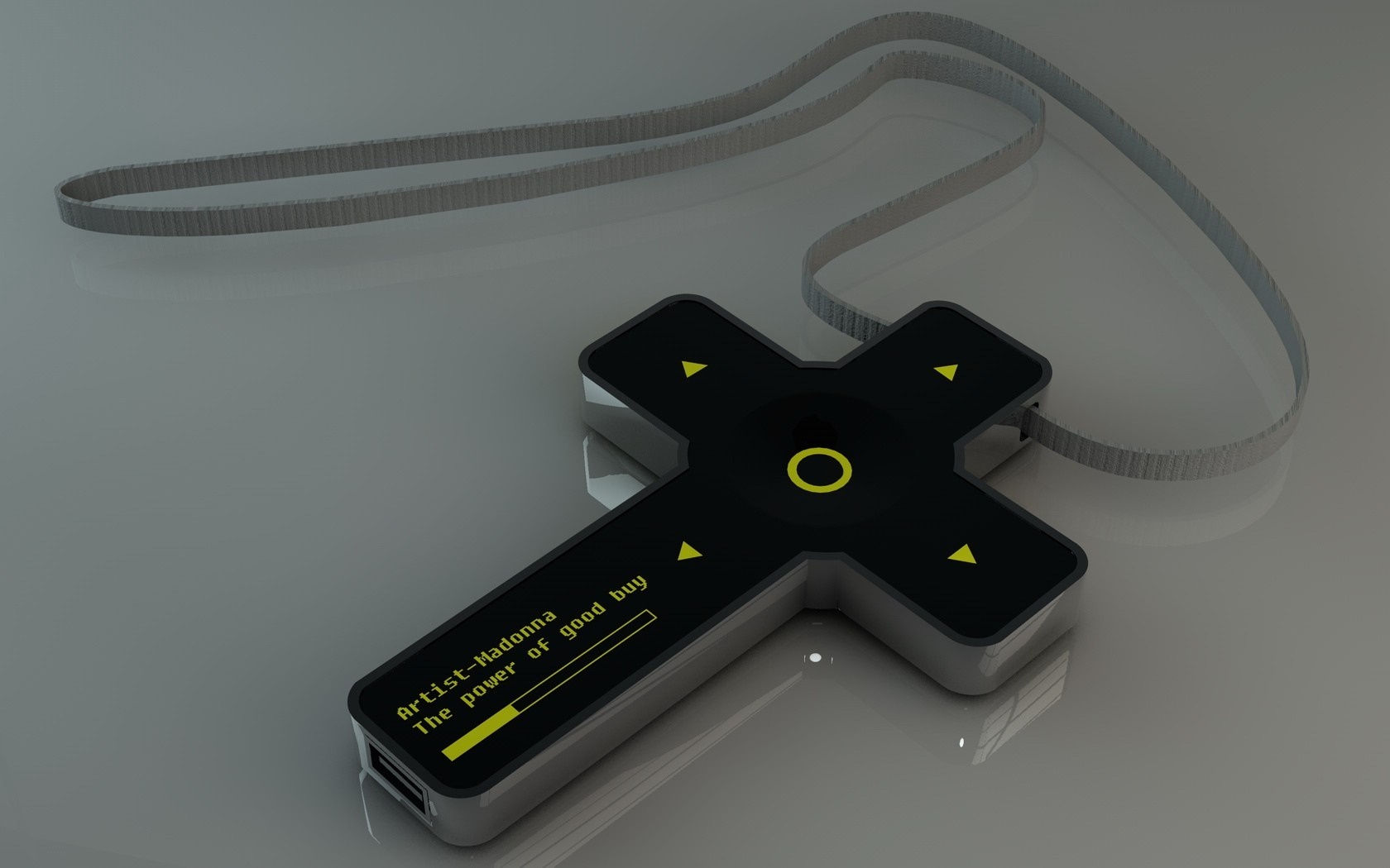 Madonna cross-shaped music player with USB ports HD Wallpaper