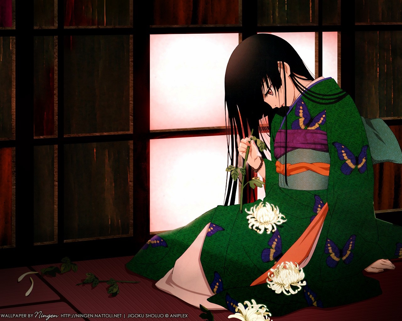 Enma Ai from Jigoku Shoujo in a Kimono HD Wallpaper