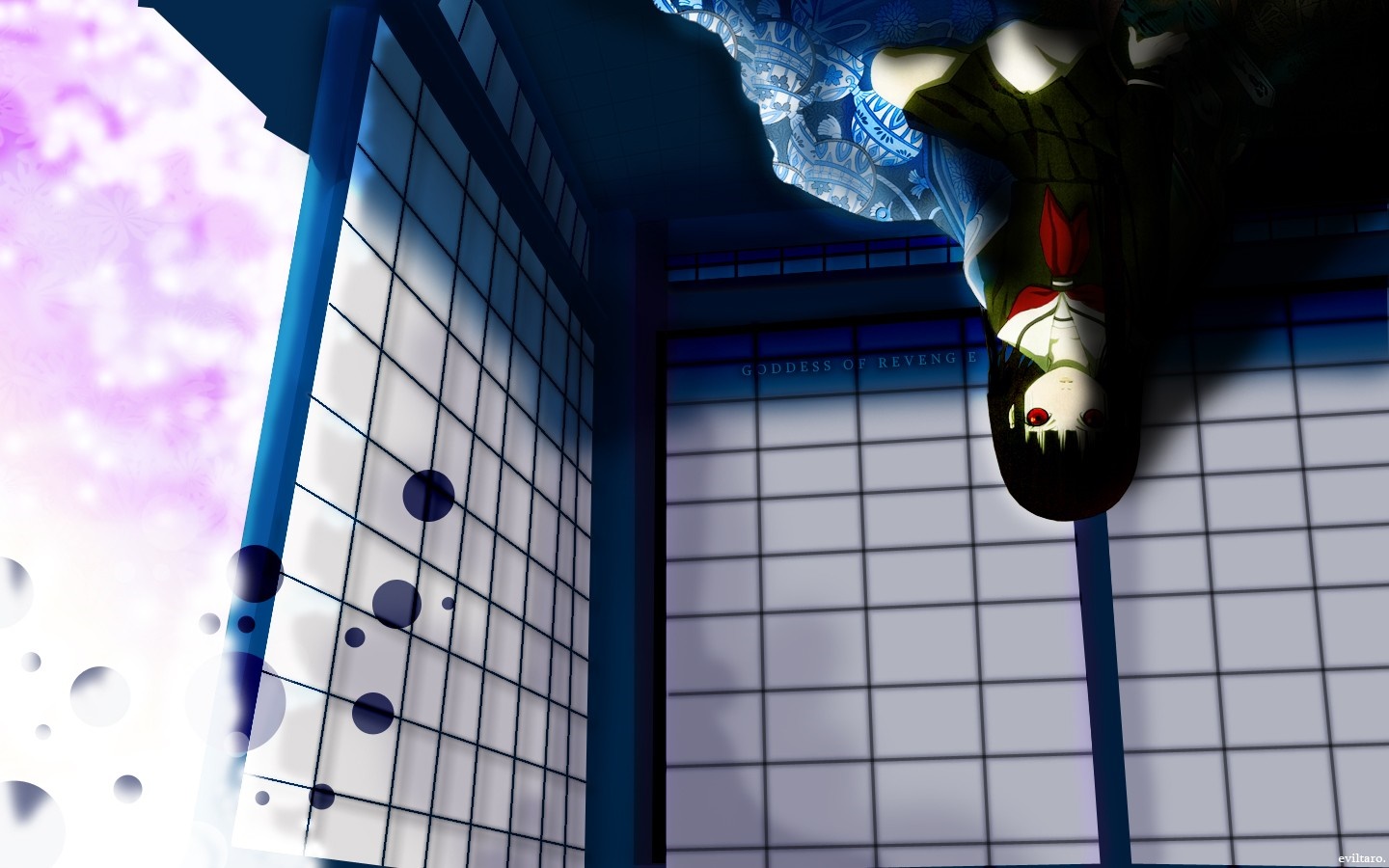 Enma Ai from Jigoku Shoujo upside down HD Wallpaper