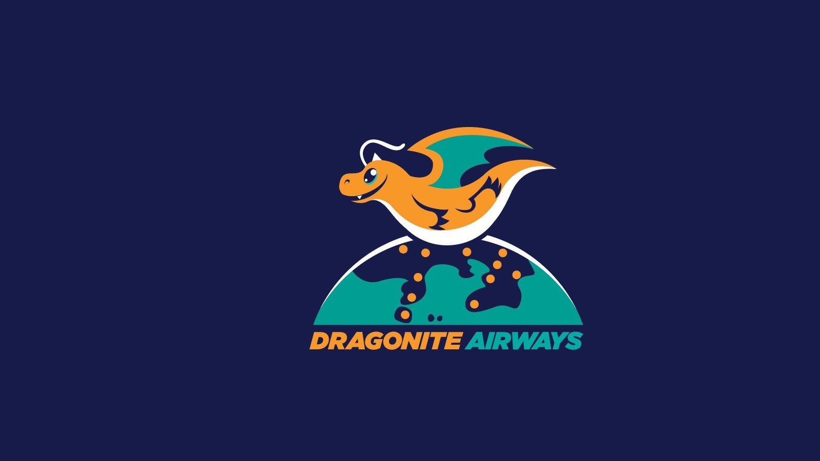 Dragonite Airways logo with Dragonite on Earth HD Wallpaper