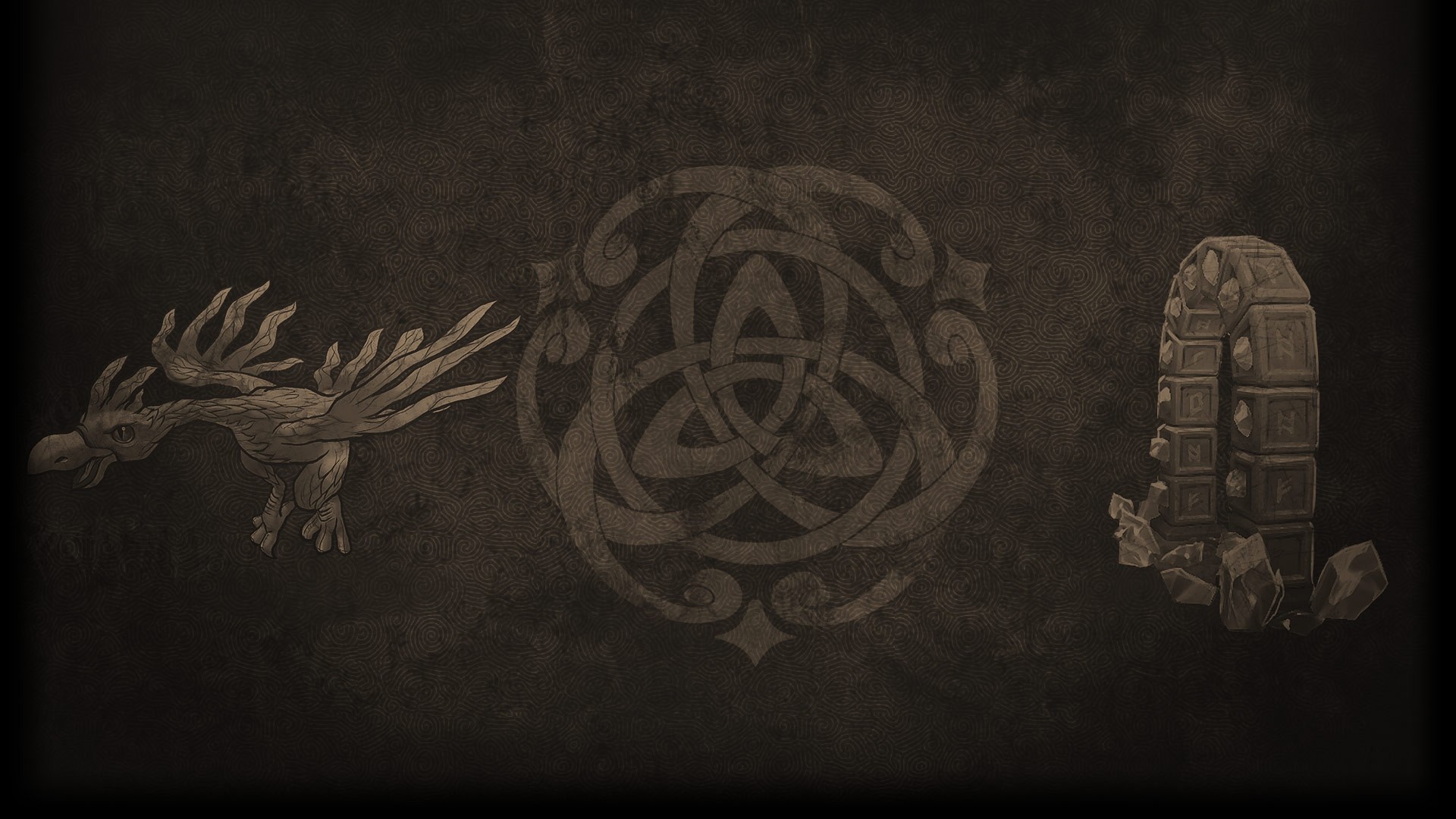 Phoenix, Celtic Knot, and Rune Arch HD Wallpaper
