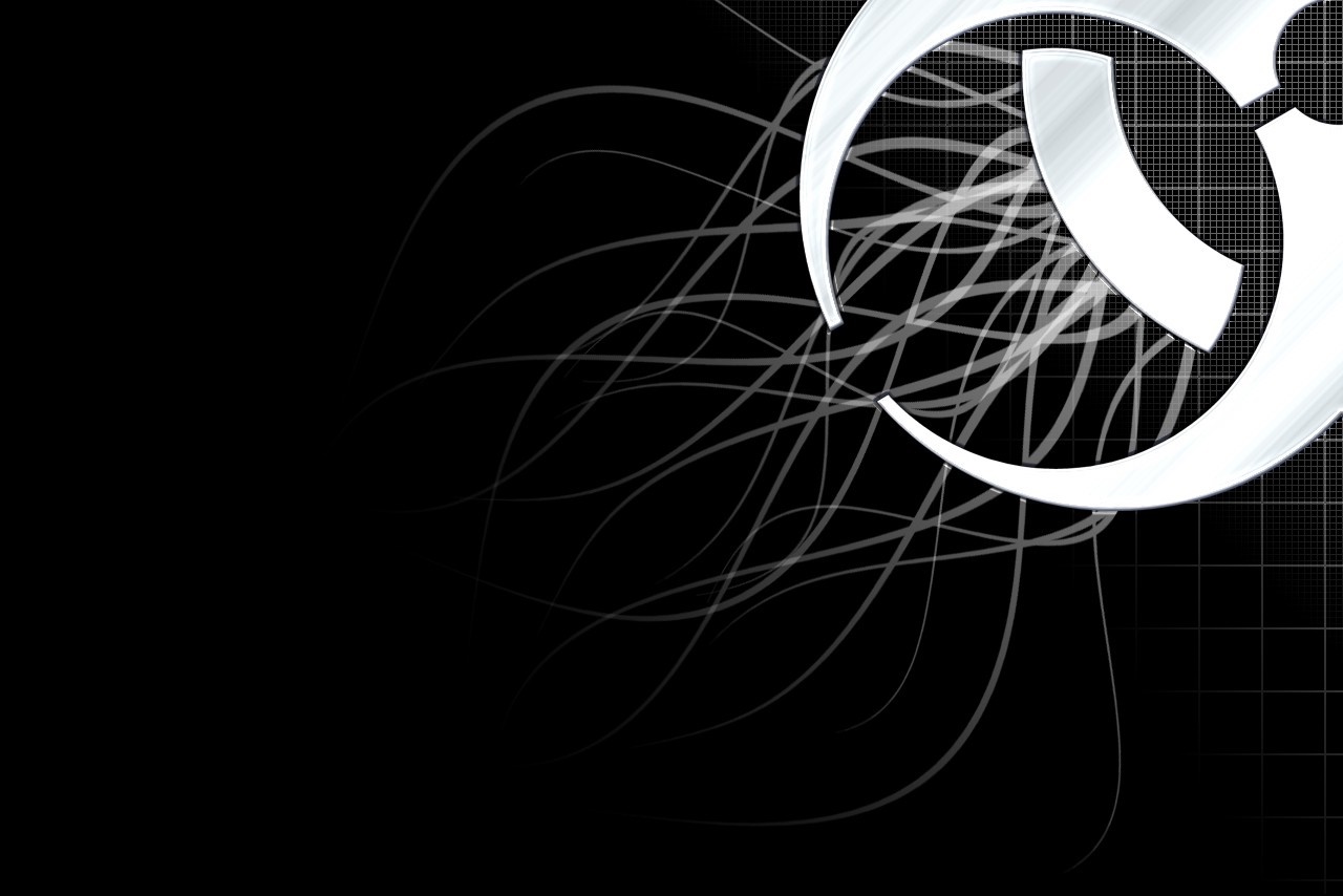 Abstract black and white illustration with swirling lines HD Wallpaper