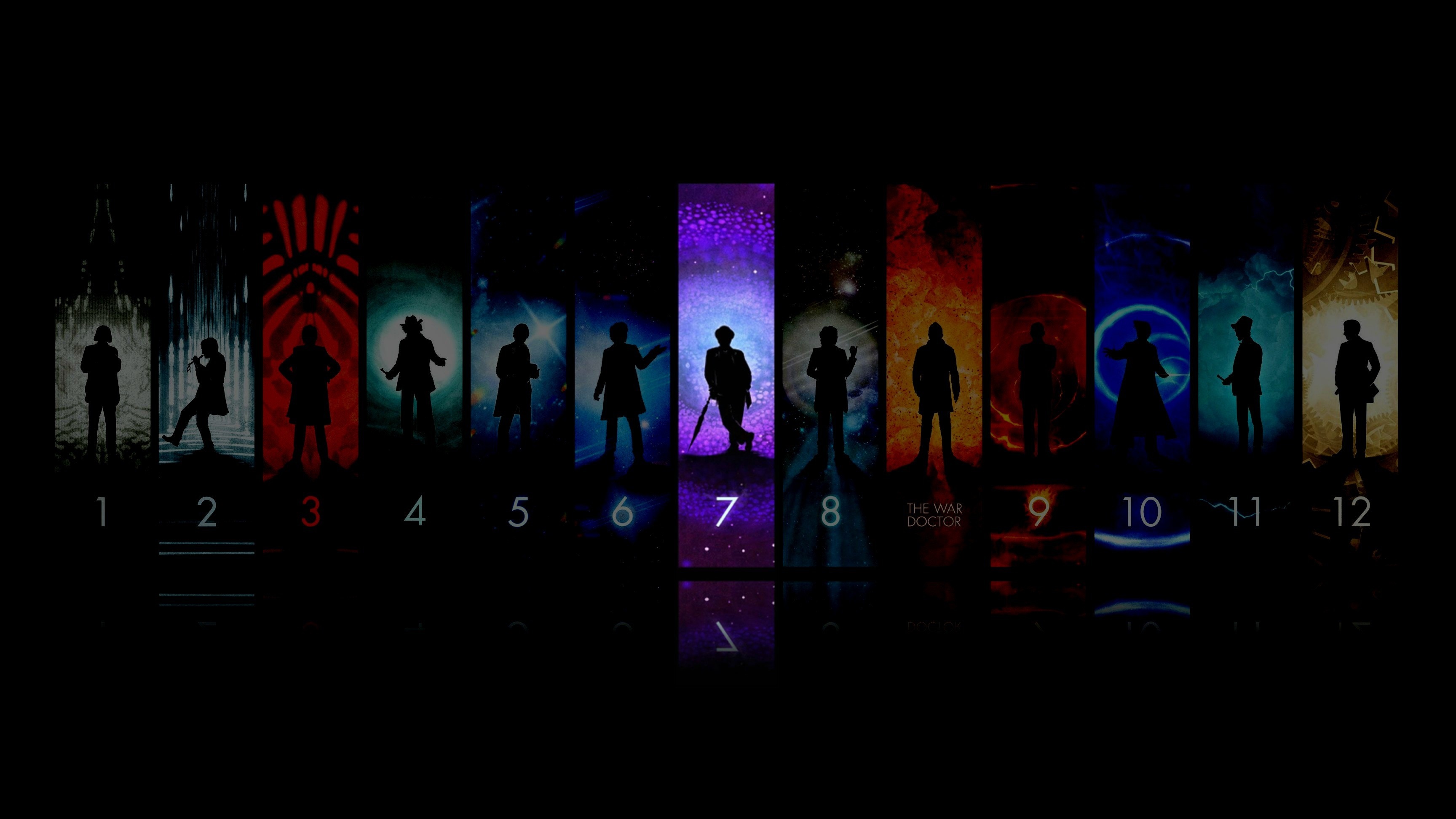 Doctor Who silhouettes of the Doctors HD Wallpaper