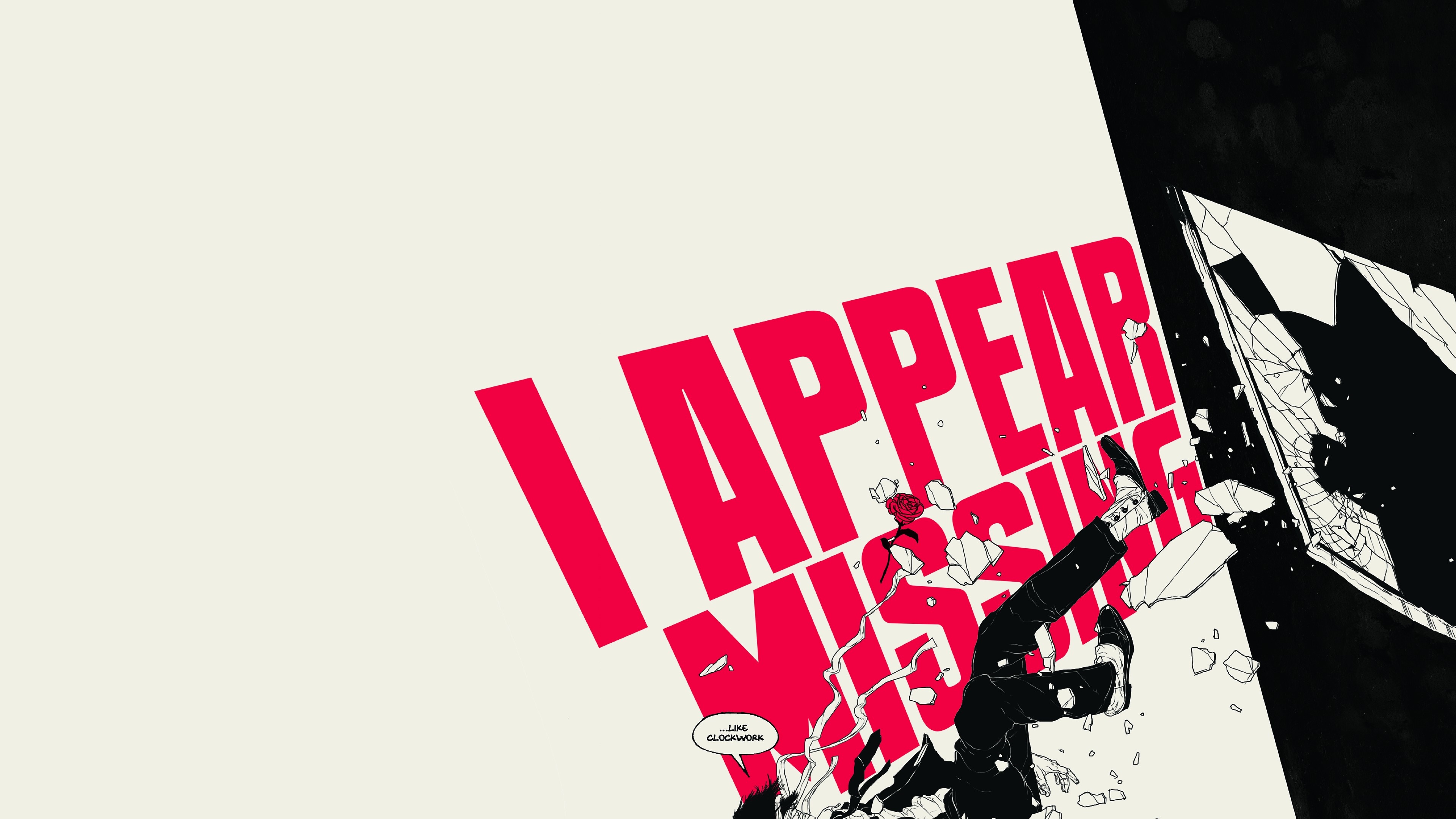 I Appear Missing text with falling figure HD Wallpaper