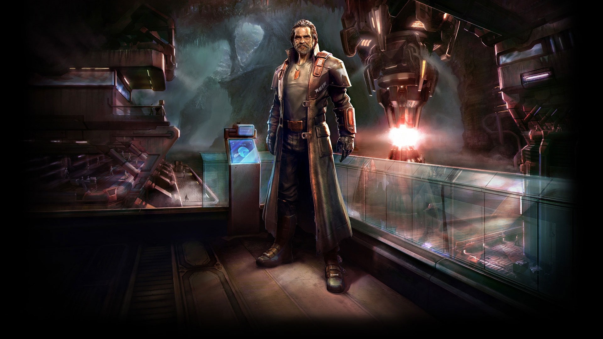 Man in trench coat in EVE Online HD Wallpaper