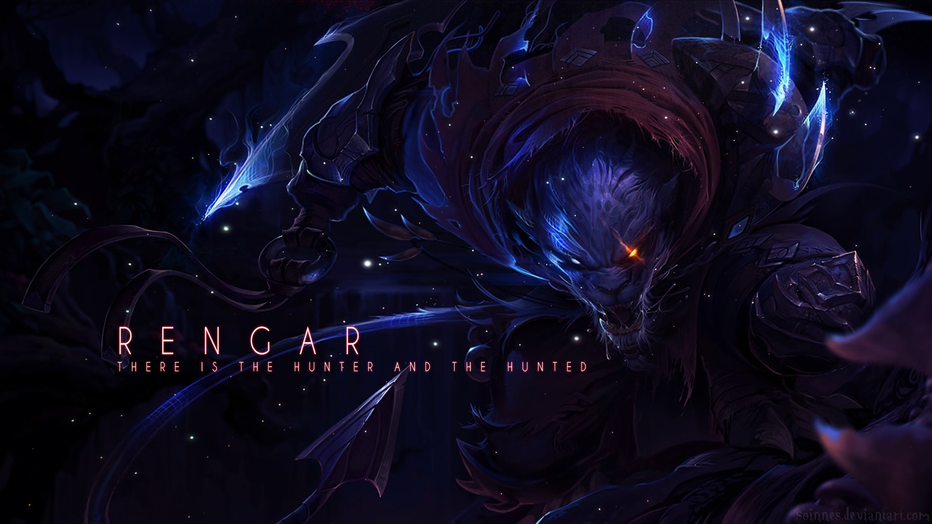 Rengar from League of Legends in darkness HD Wallpaper