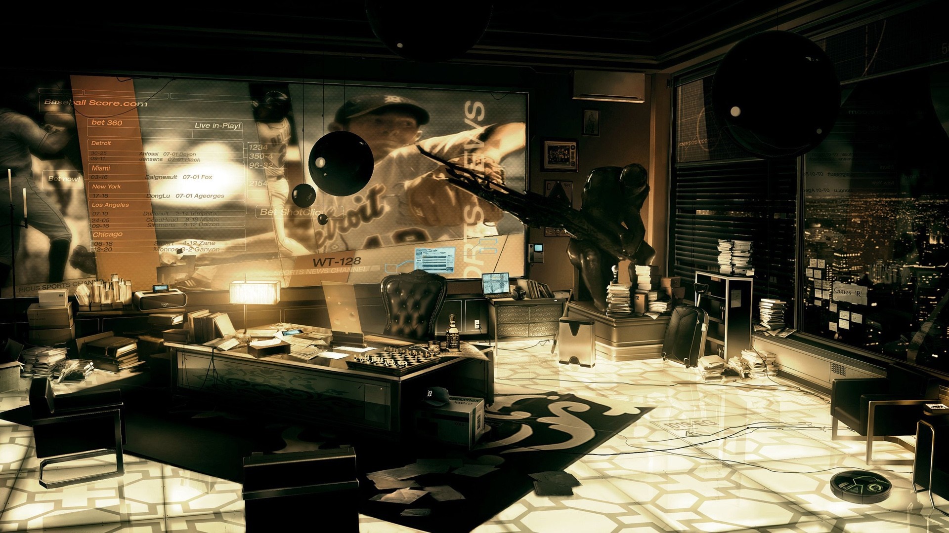 Deus Ex: Human Revolution office scene HD Wallpaper