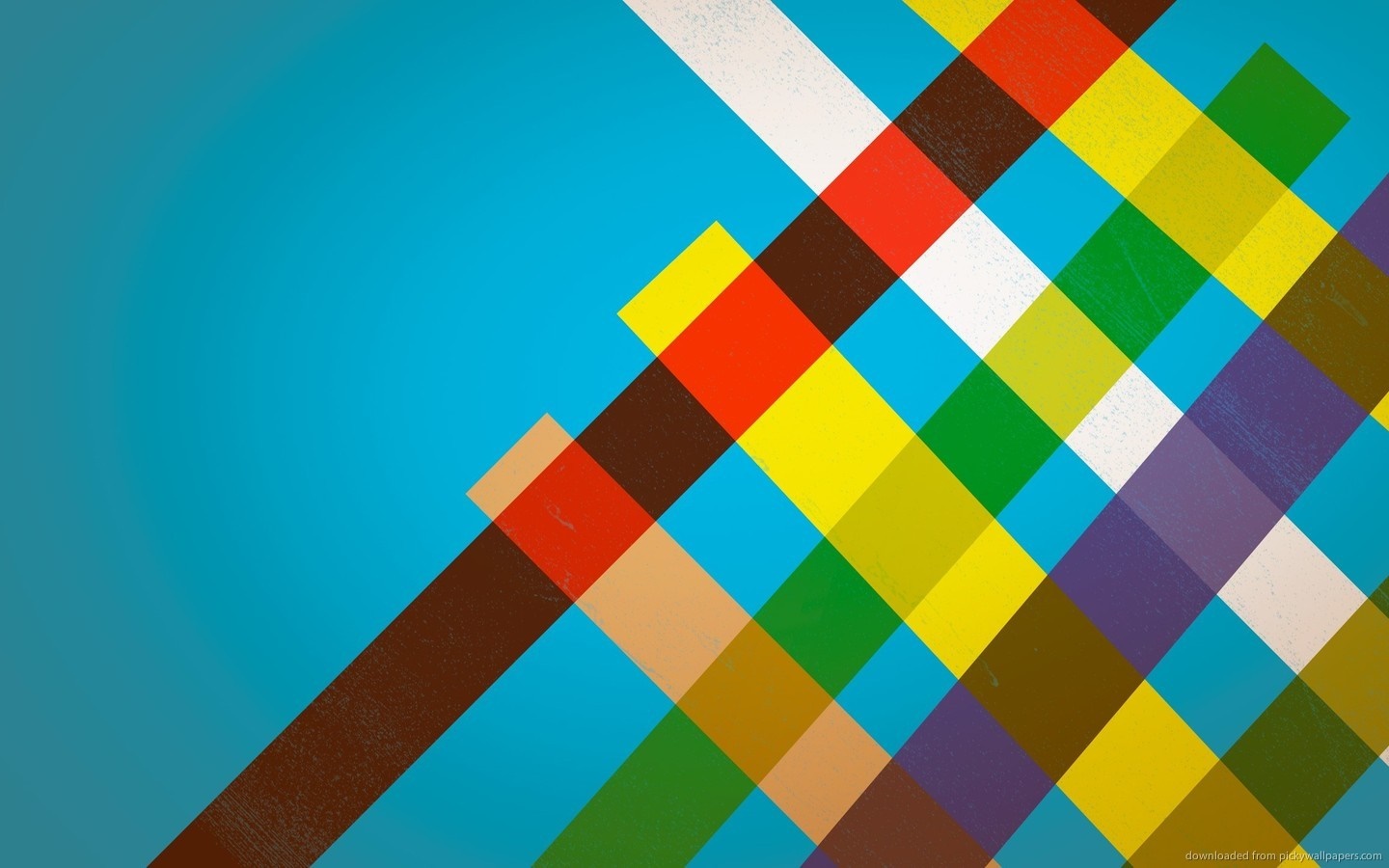 Abstract geometric pattern with colorful diagonal lines on blue background HD Wallpaper