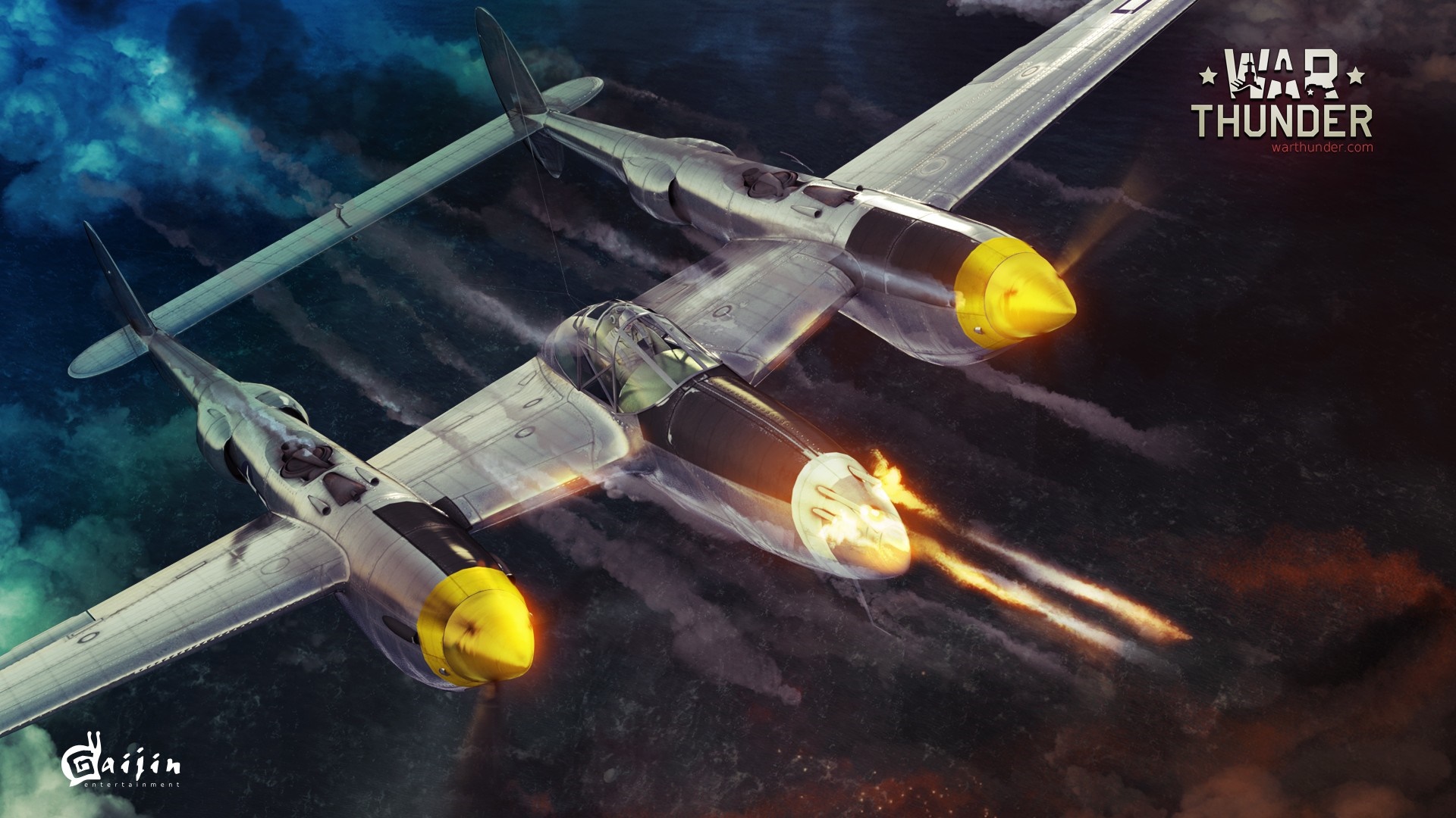 War Thunder P-38 Lightning aircraft in flight HD Wallpaper