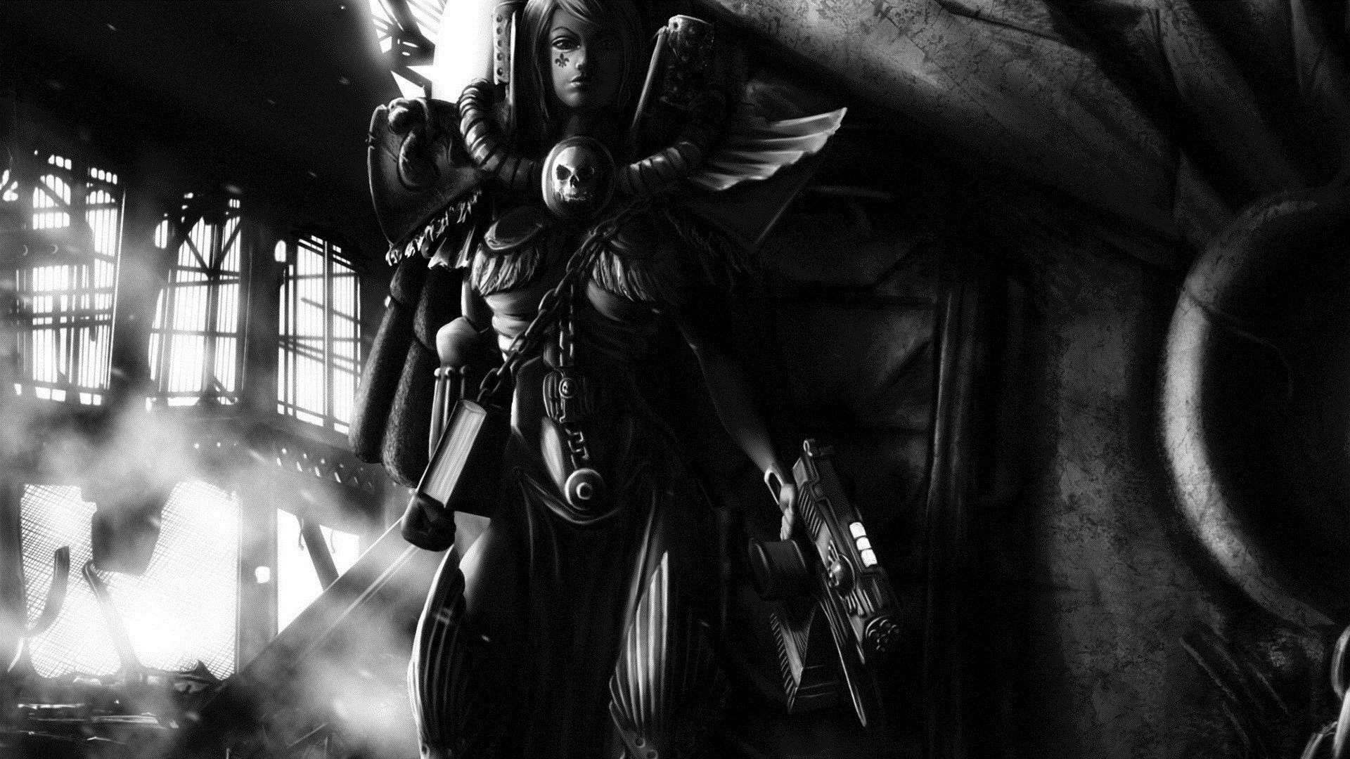 Statue of a Sister of Battle from Warhammer 40,000 HD Wallpaper