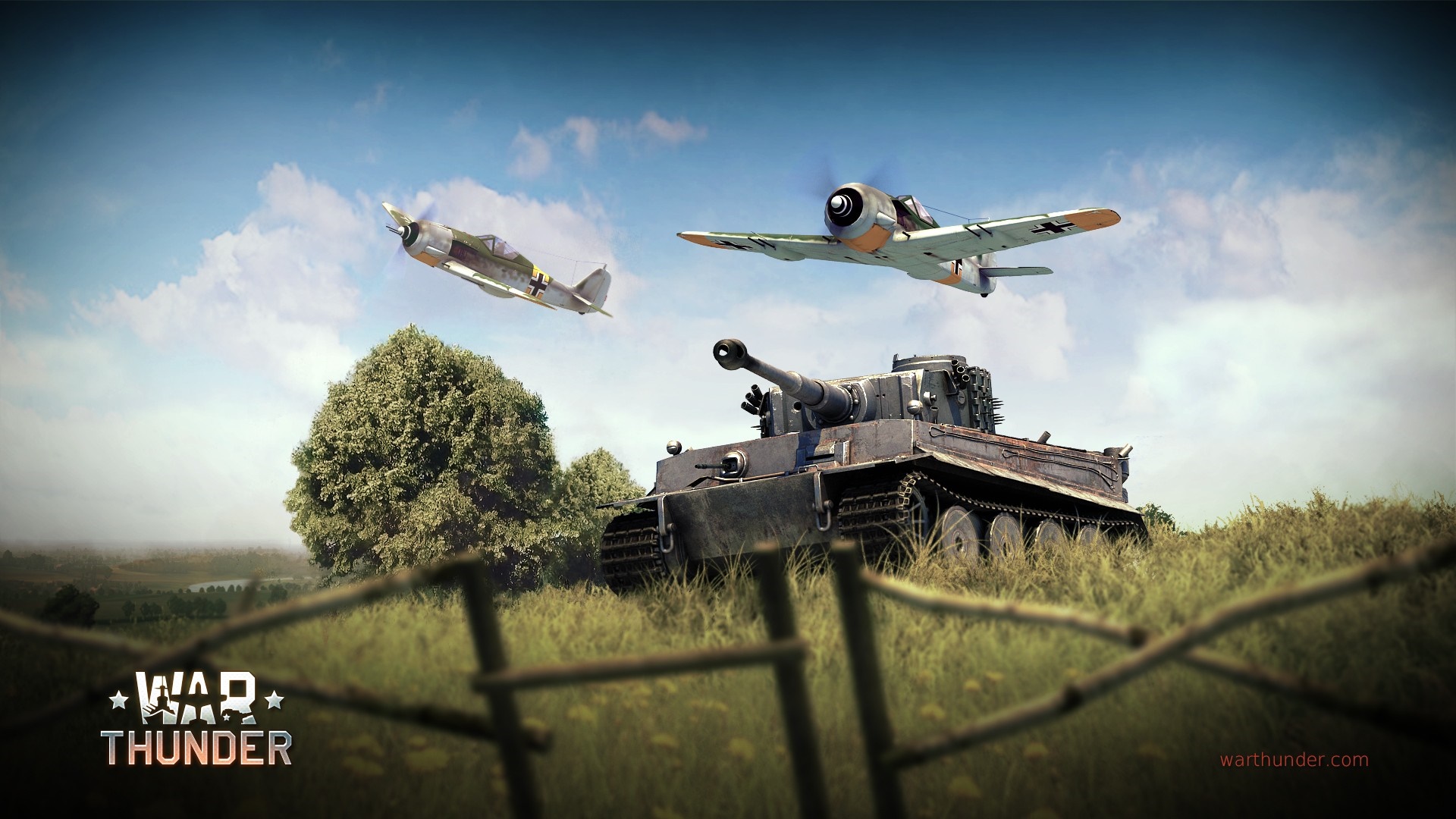 War Thunder: Tiger I tank and Focke Wulf Fw 190 aircraft HD Wallpaper