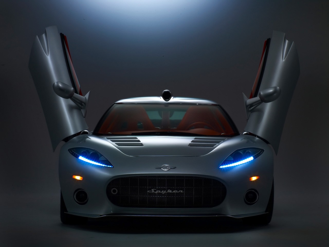 Spyker C8 sports car with doors open HD Wallpaper
