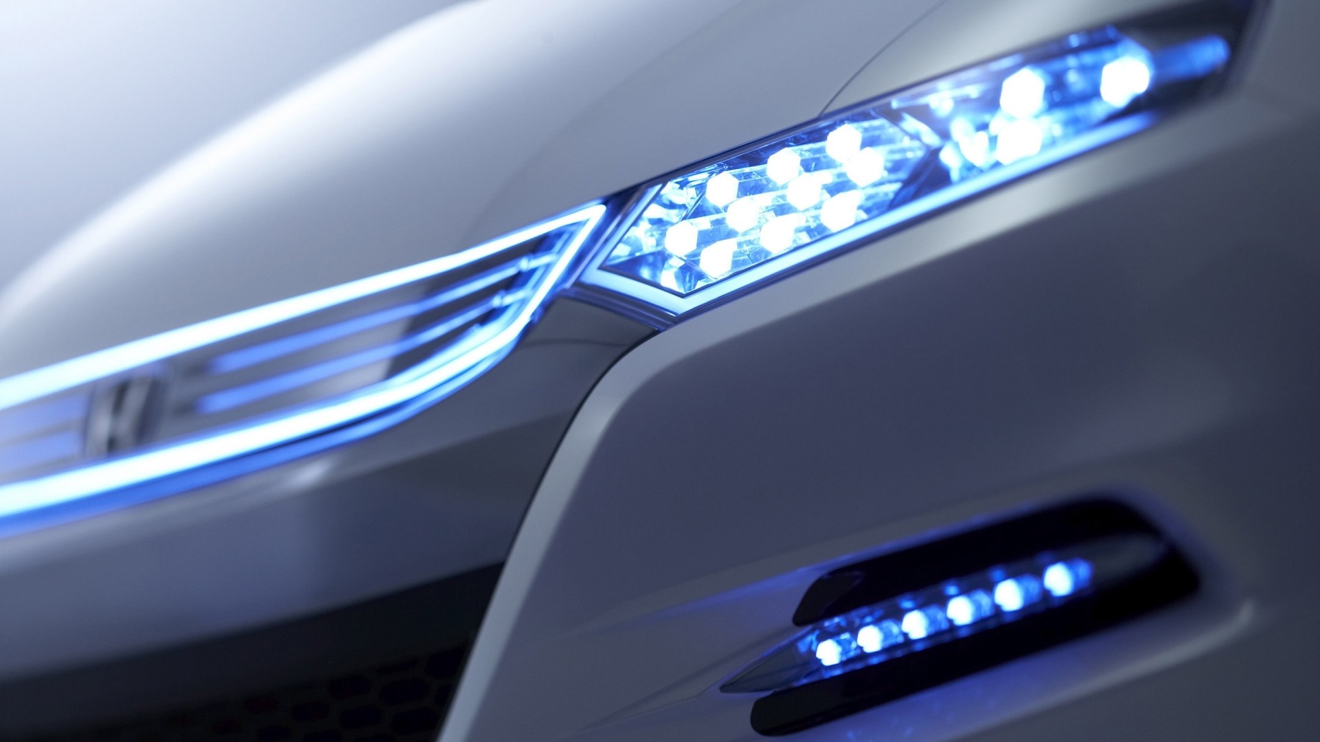 Honda concept car headlights with blue LED lights HD Wallpaper