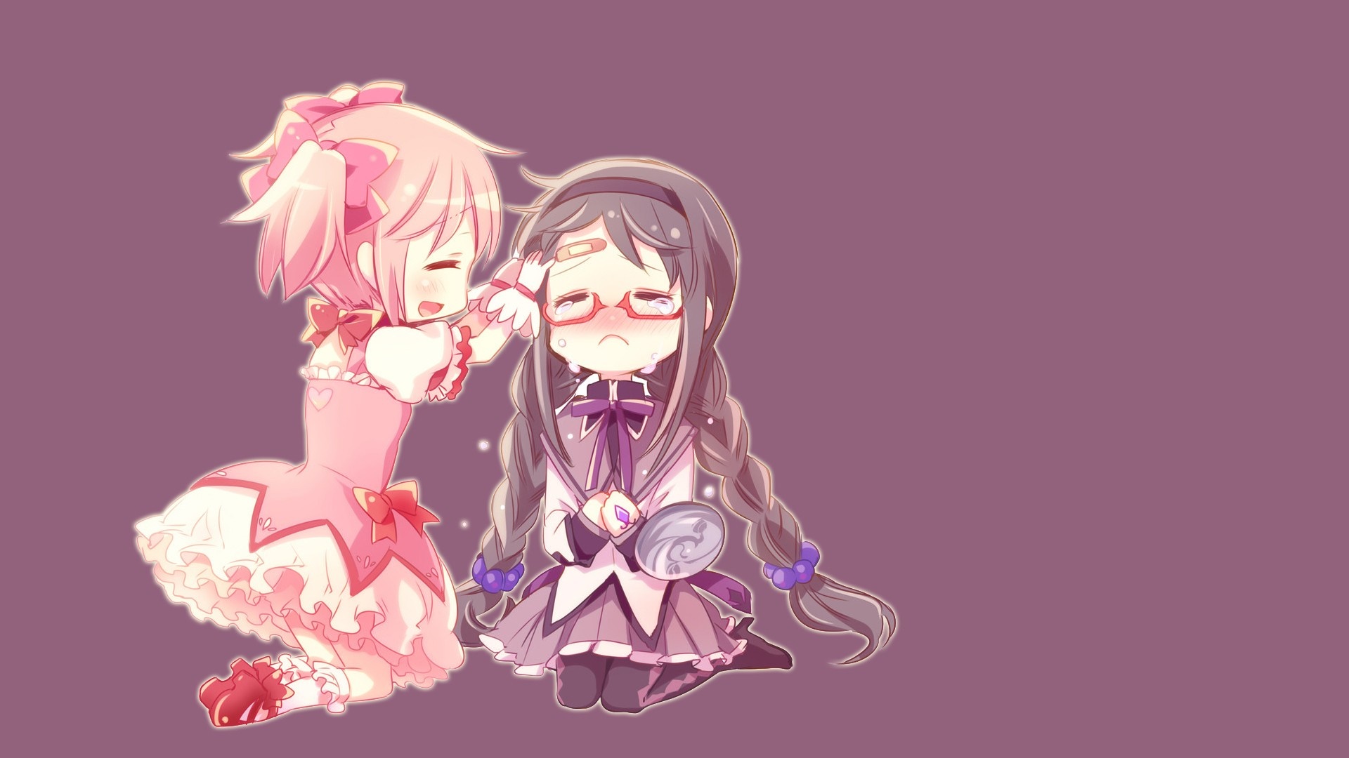 Madoka Kaname and Homura Akemi from Mahou Shoujo Madoka Magica HD Wallpaper