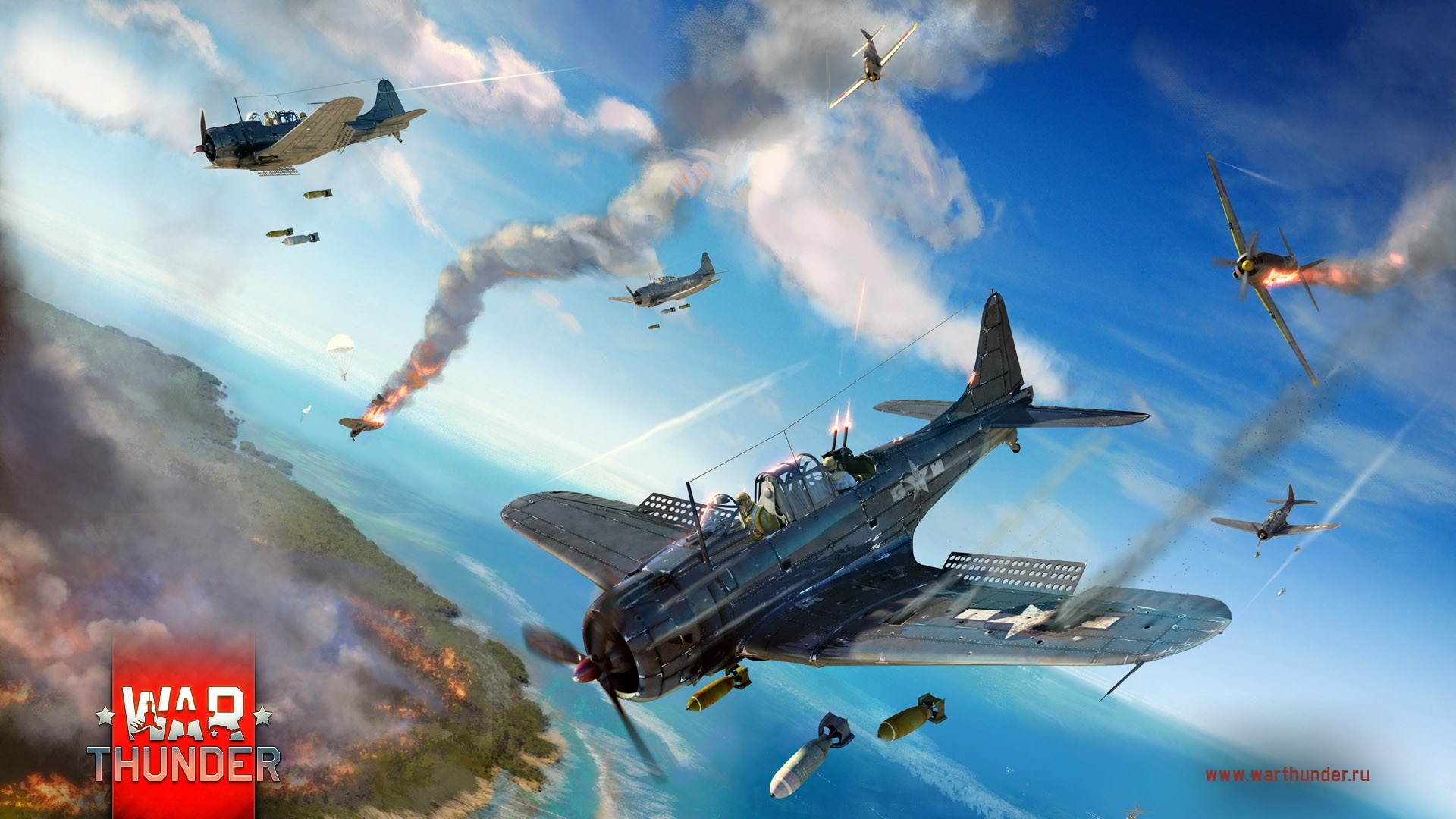 War Thunder: Aerial Combat Over Islands HD Wallpaper
