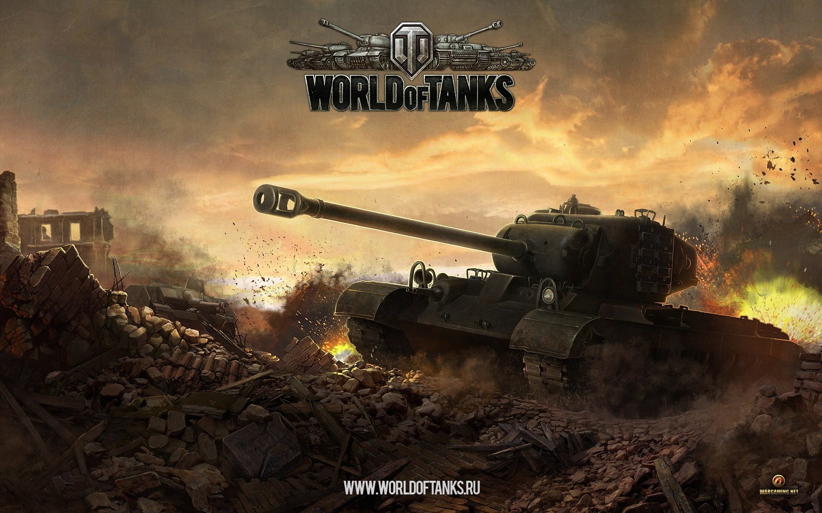 World of Tanks combat vehicle in ruins HD Wallpaper