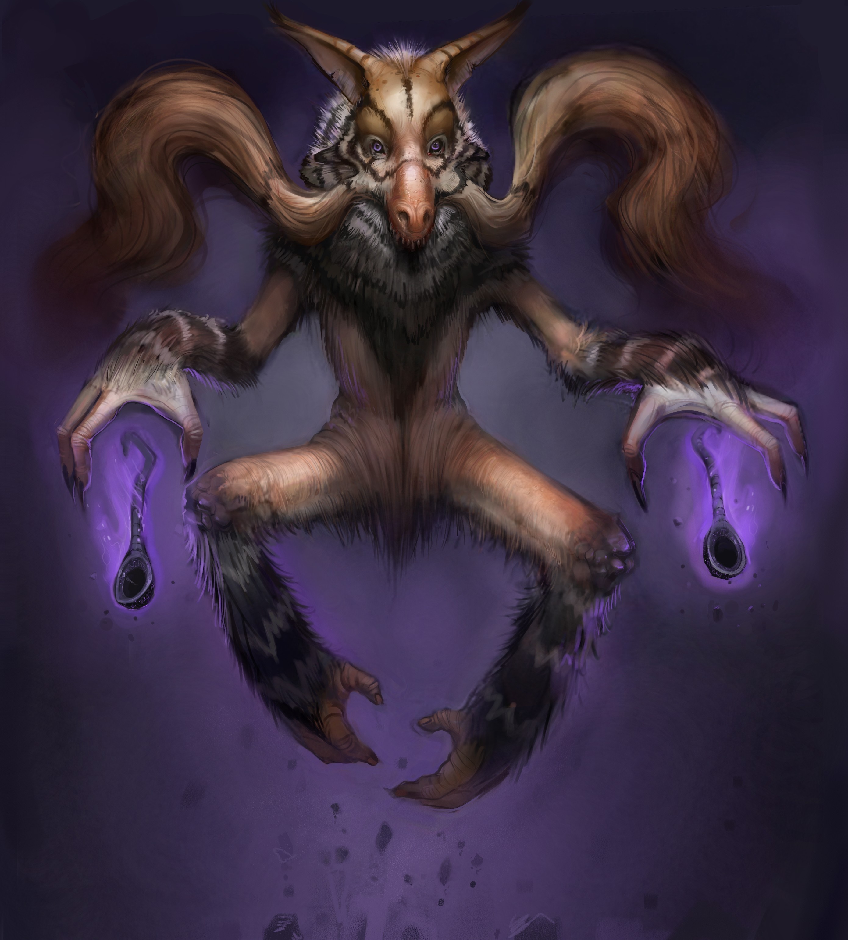 Alakazam from Pokemon with glowing spoons HD Wallpaper