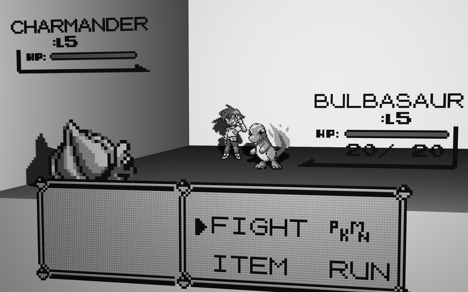 Pokemon battle between Charmander and Bulbasaur HD Wallpaper