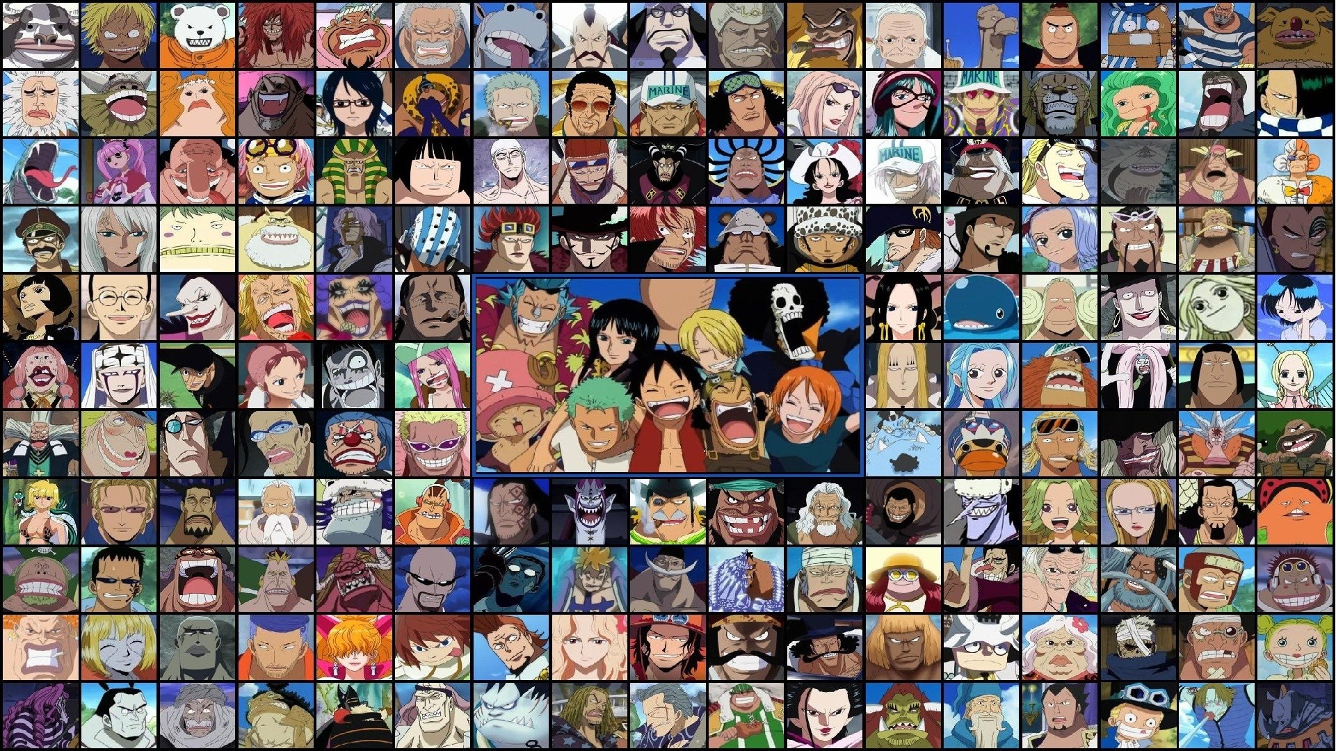 Collage of One Piece characters HD Wallpaper