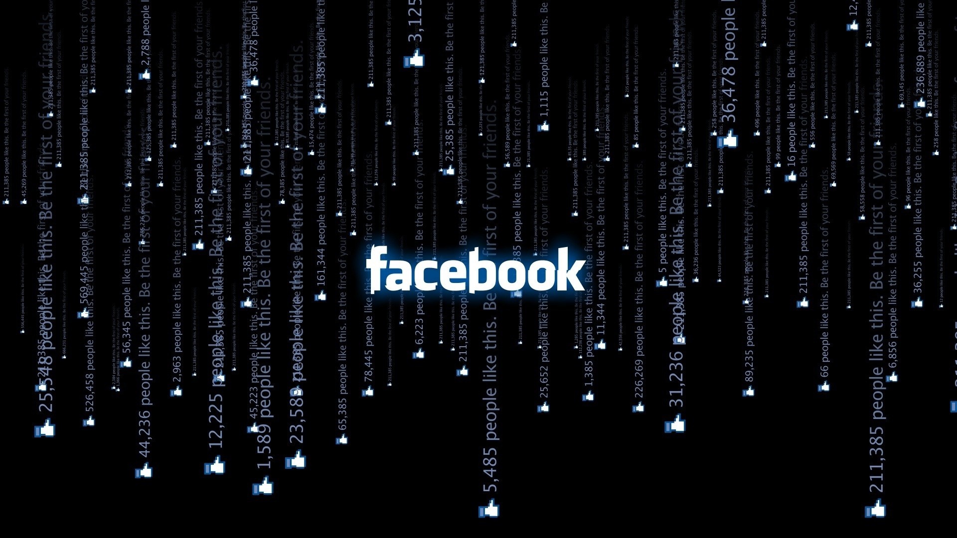 Facebook logo with social media statistics HD Wallpaper