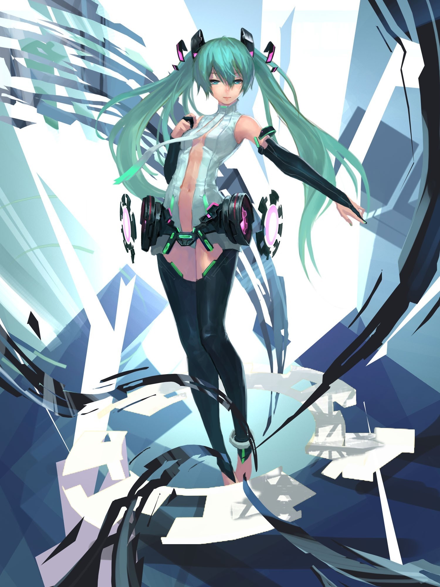 Hatsune Miku from Vocaloid HD Wallpaper