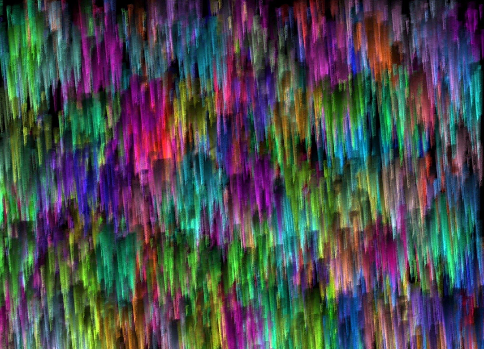 Abstract colorful streaks on black background HD Wallpaper