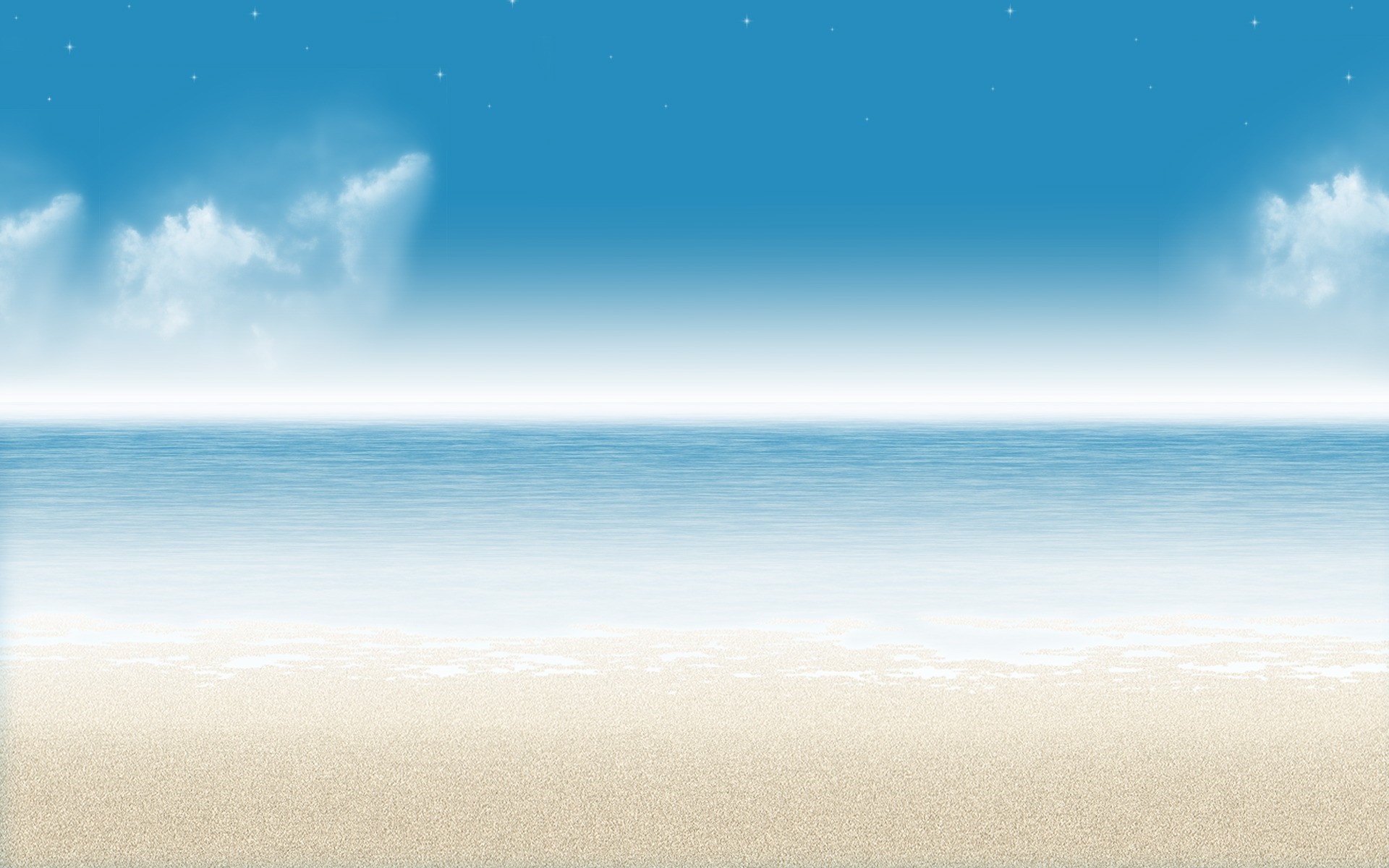 Beach with ocean and sky HD Wallpaper