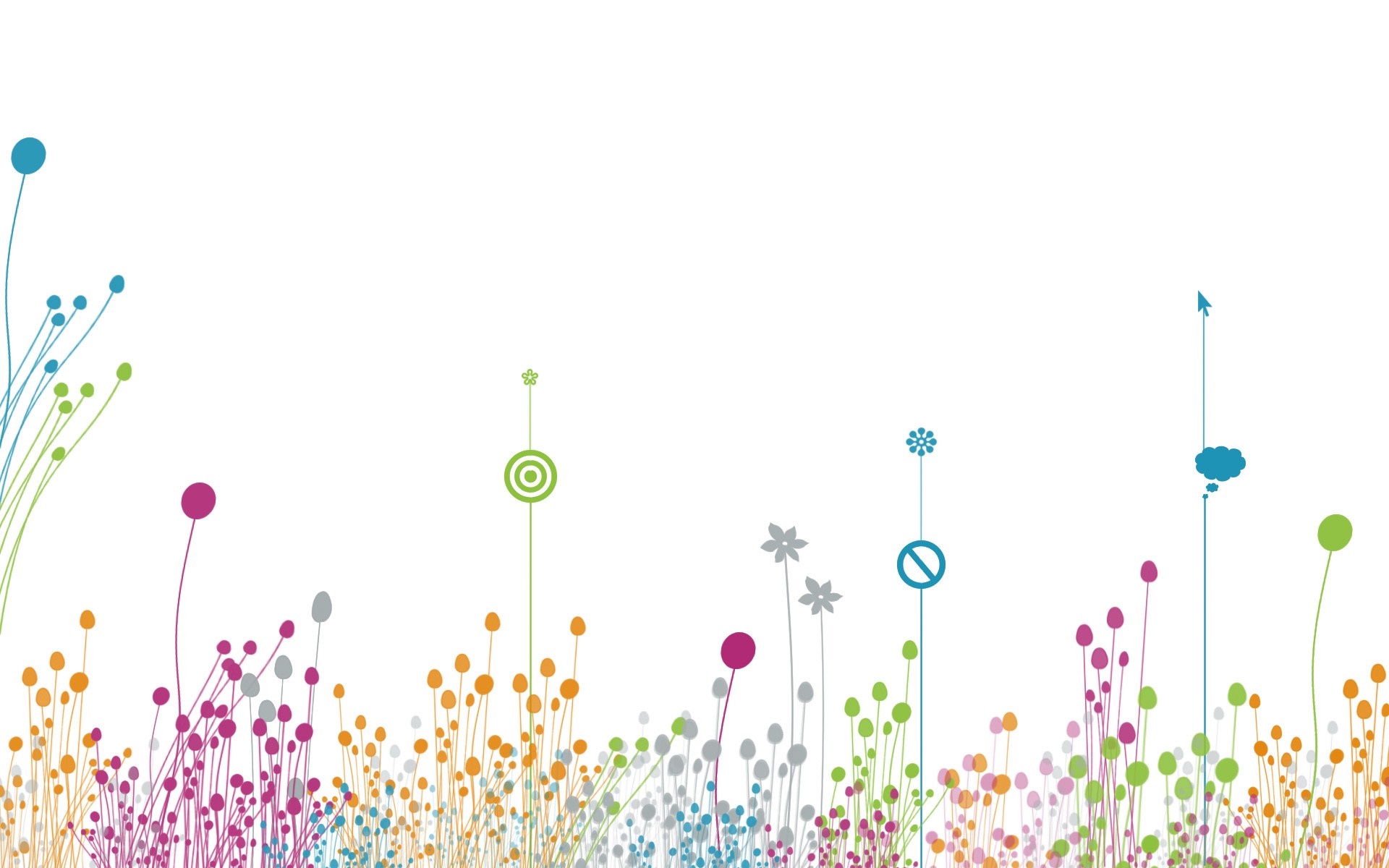 Abstract colorful flowers and plants illustration HD Wallpaper